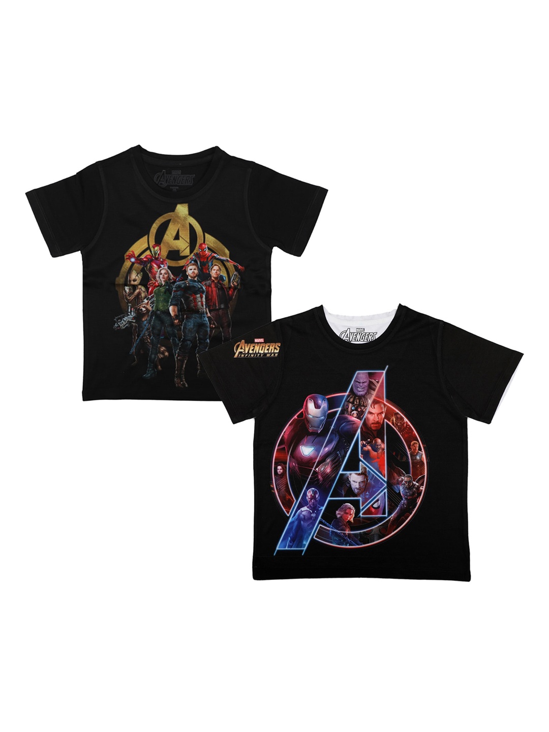 Marvel by Wear Your Mind Boys Black & Blue Pack of 2 Avengers Printed Round Neck T-shirt
Marvel by Wear Your Mind Boys Black & Blue Pack of 2 Avengers Printed Round Neck T-shirt