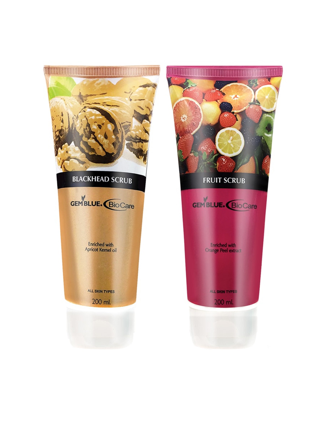 GEMBLUE BioCare Set of Blackhead Scrub & Fruit Face Scrub, White