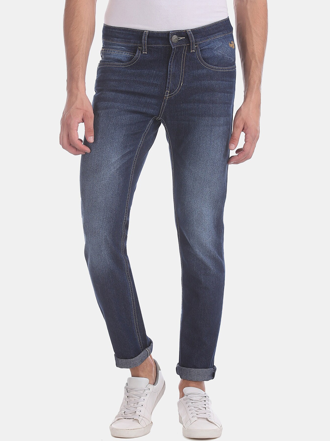 Flying Machine Men Blue Slim Fit Mid-Rise Clean Look Jeans