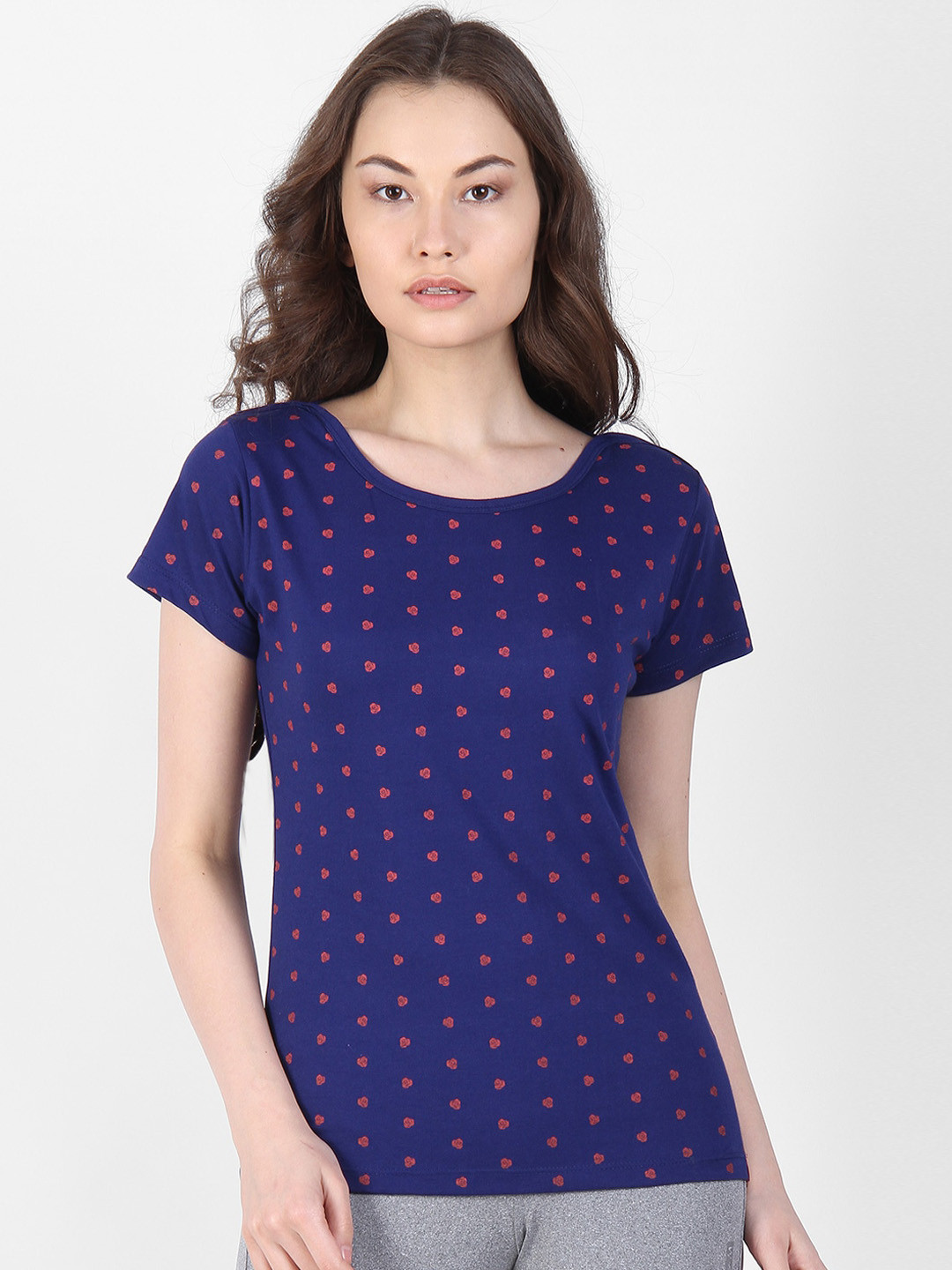 NEVA Women Navy Blue & Red Floral Printed Round Neck T-shirt
NEVA Women Navy Blue & Red Floral Printed Round Neck T-shirt