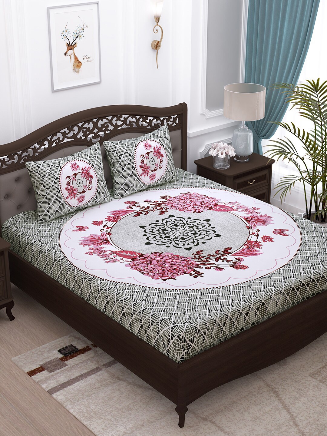 Story@home Off-White & Black Floral 152 TC Cotton 1 King Bedsheet with 2 Pillow Covers
Story@home Off-White & Black Floral 152 TC Cotton 1 King Bedsheet with 2 Pillow Covers