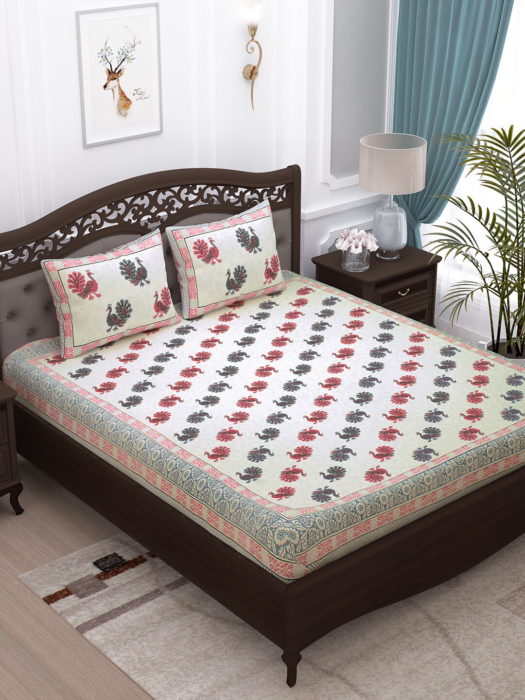 Story@home White & Pink Ethnic Motifs 152 TC Cotton 1 King Bedsheet with 2 Pillow Covers
Story@home White & Pink Ethnic Motifs 152 TC Cotton 1 King Bedsheet with 2 Pillow Covers
