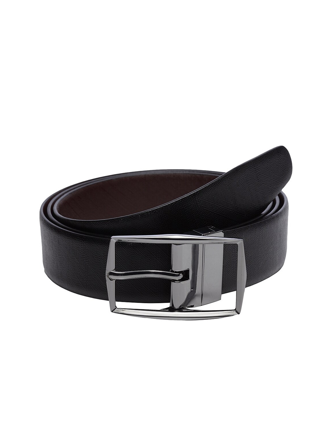 WELBAWT Men Black & Brown Textured Slim Fit Leather Reversible Belt
WELBAWT Men Black & Brown Textured Slim Fit Leather Reversible Belt