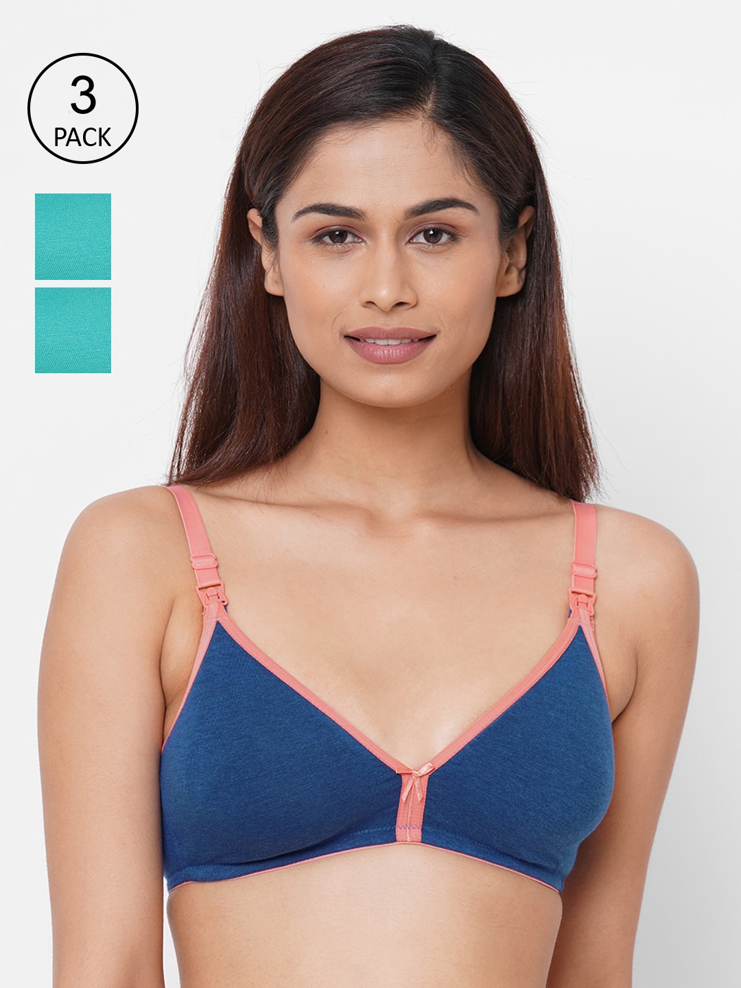 Inner Sense Pack of 3 Solid Non Padded Antimicrobial Nursing Maternity Bra IMB006B_6B_6A, Blue
Inner Sense Pack of 3 Solid Non Padded Antimicrobial Nursing Maternity Bra IMB006B_6B_6A, Blue