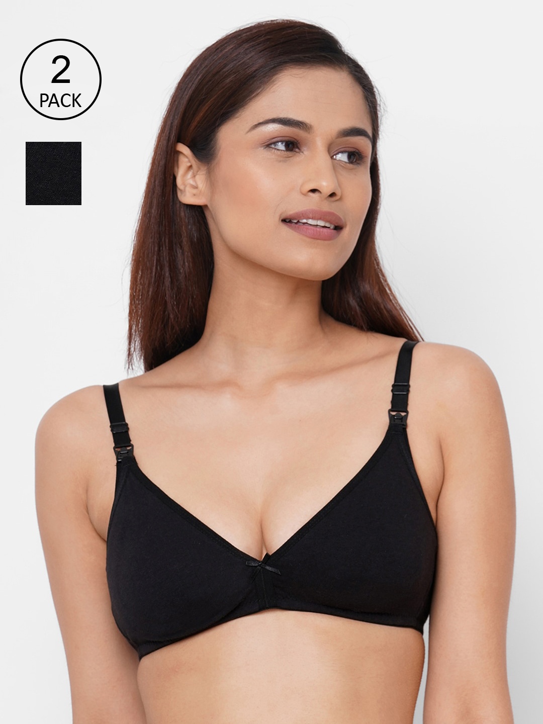 Inner Sense Pack Of 2 Black Solid Non-Wired Non Padded Maternity Bras IMB006D_6D
Inner Sense Pack Of 2 Black Solid Non-Wired Non Padded Maternity Bras IMB006D_6D