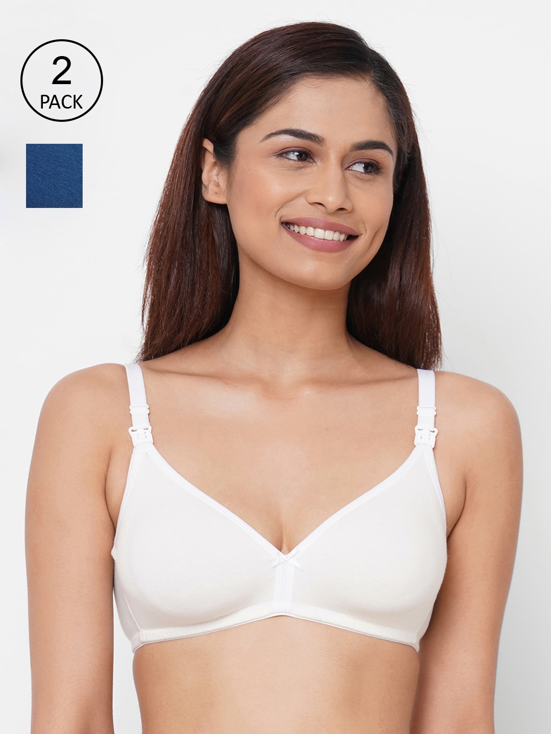 Inner Sense Pack of 2 Solid Non-Wired Antimicrobial Non Padded Maternity Bra IMB006A_6F, White
Inner Sense Pack of 2 Solid Non-Wired Antimicrobial Non Padded Maternity Bra IMB006A_6F, White