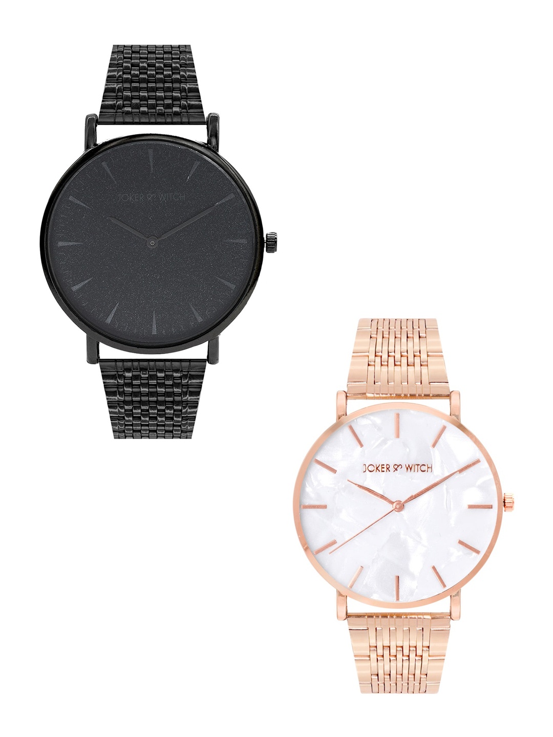 JOKER & WITCH Black & Rose Gold-Toned Hamlet & Ophelia Couple Watch Gift Set JWCW170, White
JOKER & WITCH Black & Rose Gold-Toned Hamlet & Ophelia Couple Watch Gift Set JWCW170, White