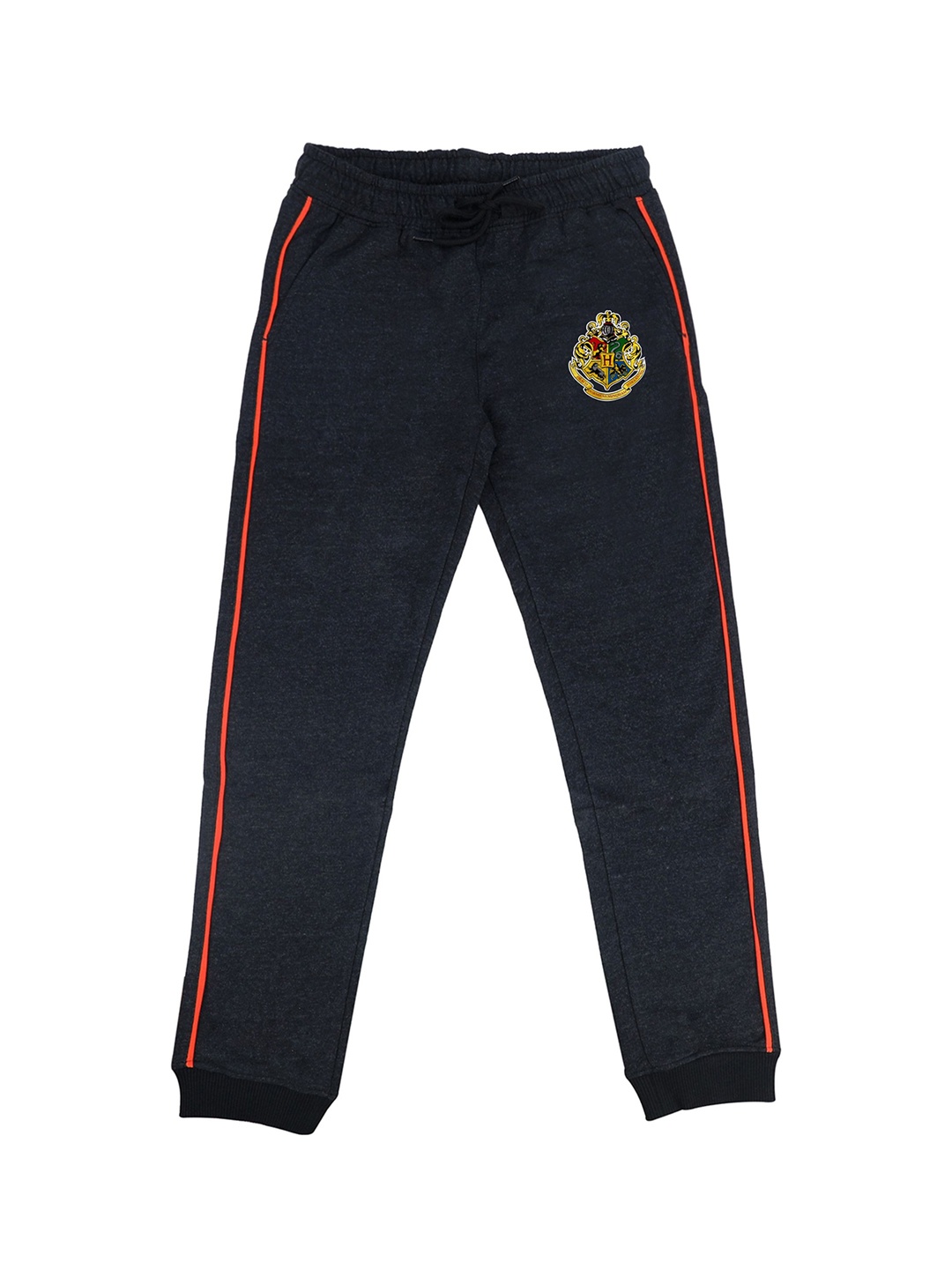 Harry Potter Boys Charcoal Grey Solid Straight-Fit Joggers