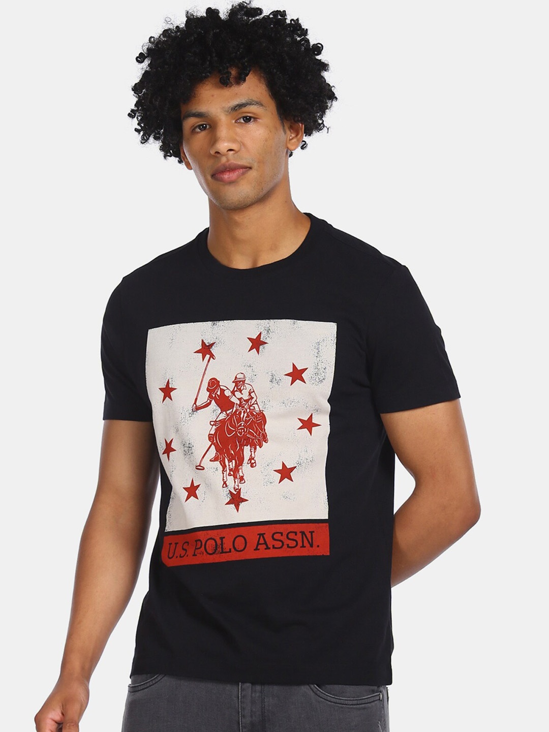 U.S. Polo Assn. Denim Co. Men Black White Printed Round Neck Cotton Pure Cotton T-shirt
U.S. Polo Assn. Denim Co. Men Black White Printed Round Neck Cotton Pure Cotton T-shirt