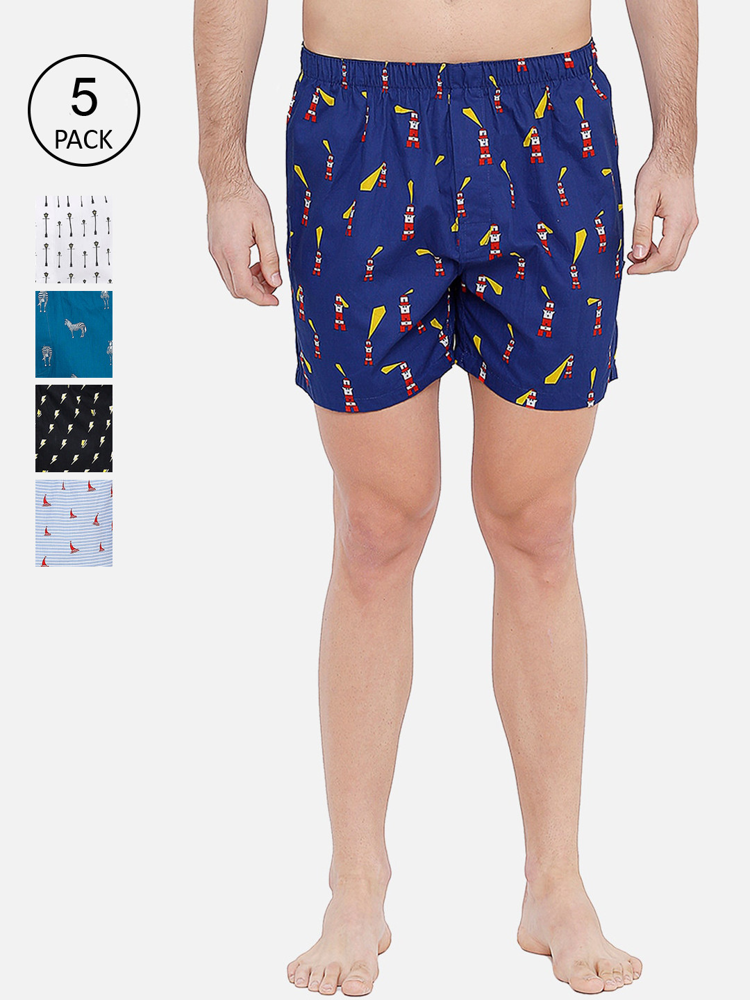 XYXX Men Pack of 5 Cotton Printed Boxer, Multi
XYXX Men Pack of 5 Cotton Printed Boxer, Multi