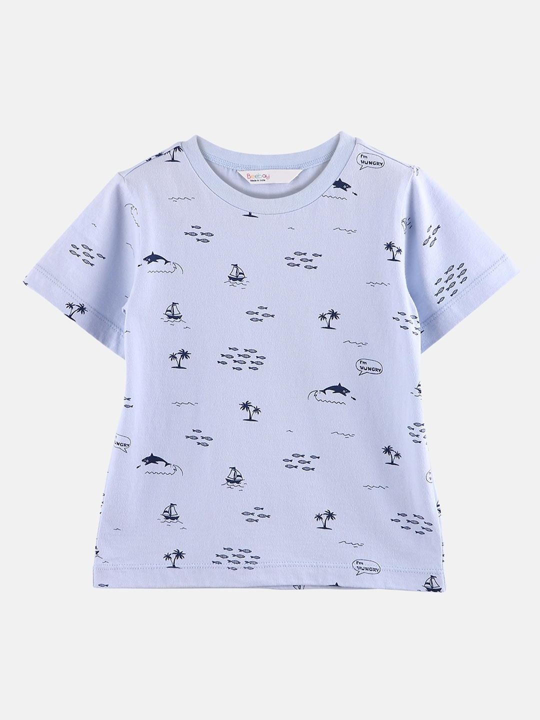 Beebay Boys Lavender Printed Round Neck T-shirt