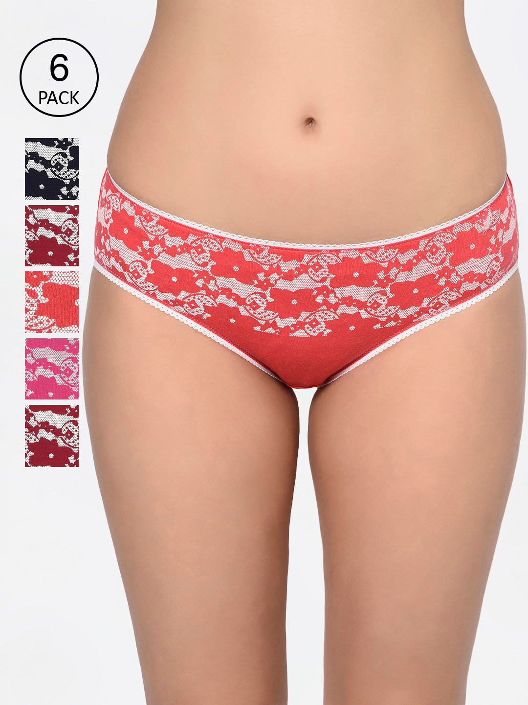 Bodycare Women Pack Of 6 Assorted Hipster Briefs 9519-6PCS, Multi 
Bodycare Women Pack Of 6 Assorted Hipster Briefs 9519-6PCS, Multi