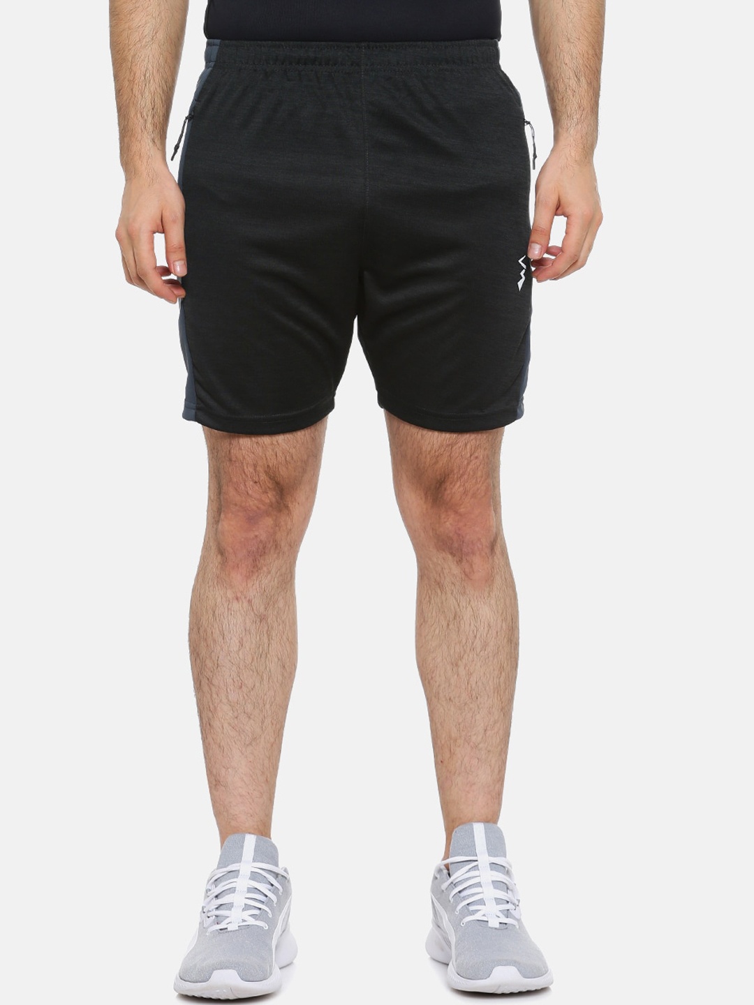 Campus Sutra Men Charcoal Solid Regular Fit Sports Shorts