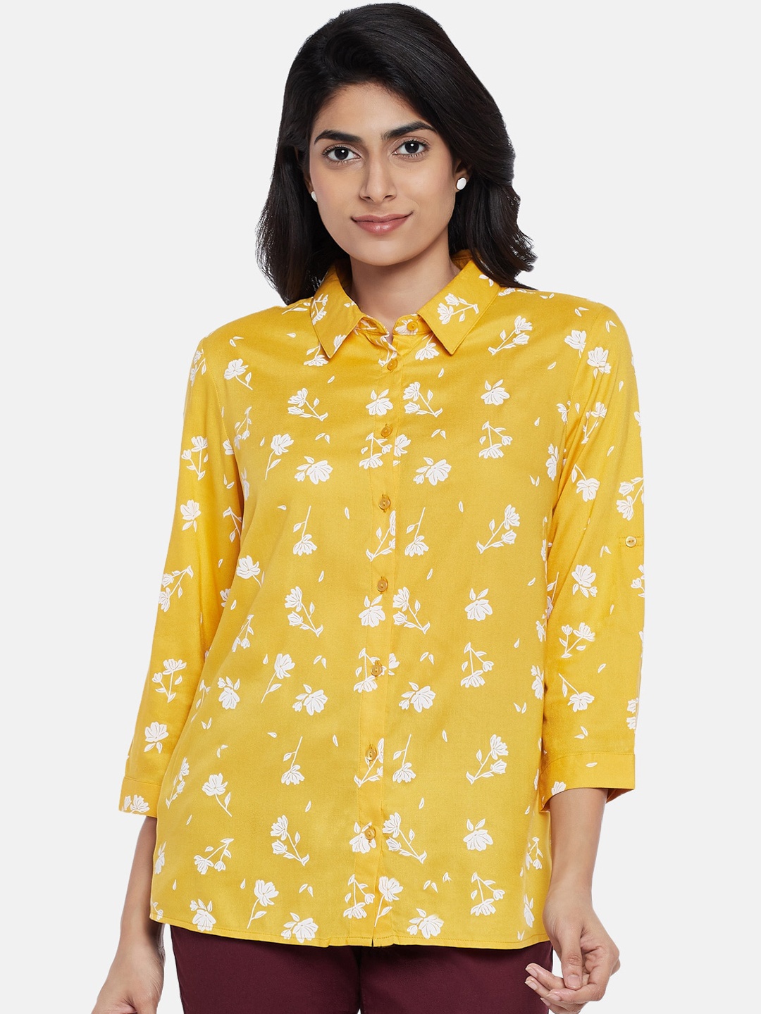 Honey by Pantaloons Women Mustard Yellow & White Regular Fit Floral Printed Casual Shirt
Honey by Pantaloons Women Mustard Yellow & White Regular Fit Floral Printed Casual Shirt