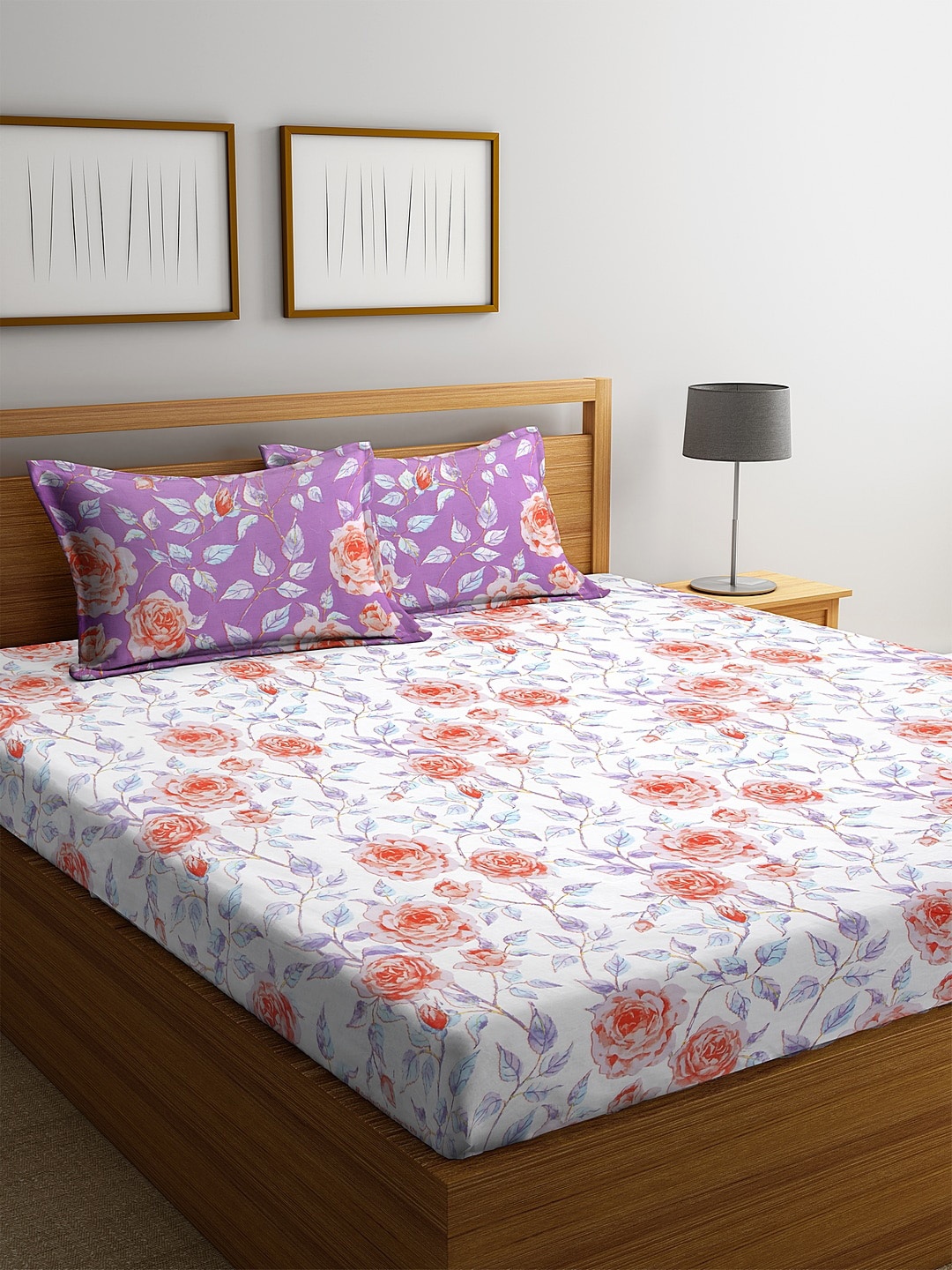 BOMBAY DYEING White & Red Floral 144 TC Cotton 1 Queen Bedsheet with 2 Pillow Covers
BOMBAY DYEING White & Red Floral 144 TC Cotton 1 Queen Bedsheet with 2 Pillow Covers