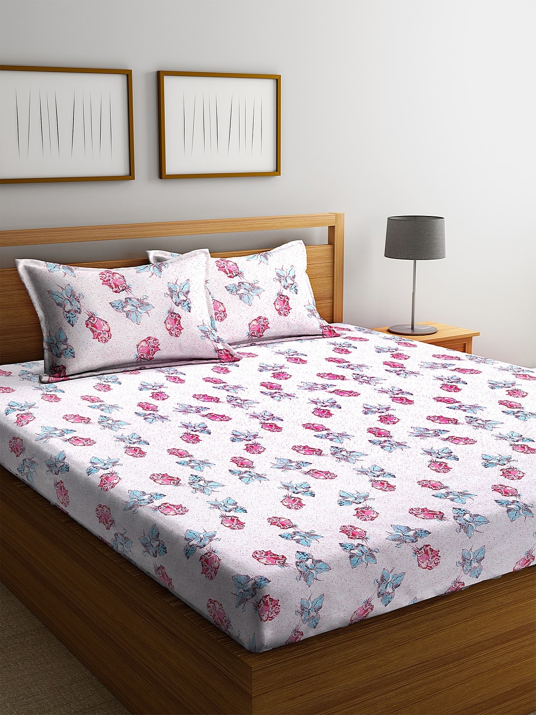 BOMBAY DYEING Pink & Turquoise Blue Floral 160 TC Cotton 1 King Bedsheet with 2 Pillow Covers
BOMBAY DYEING Pink & Turquoise Blue Floral 160 TC Cotton 1 King Bedsheet with 2 Pillow Covers
