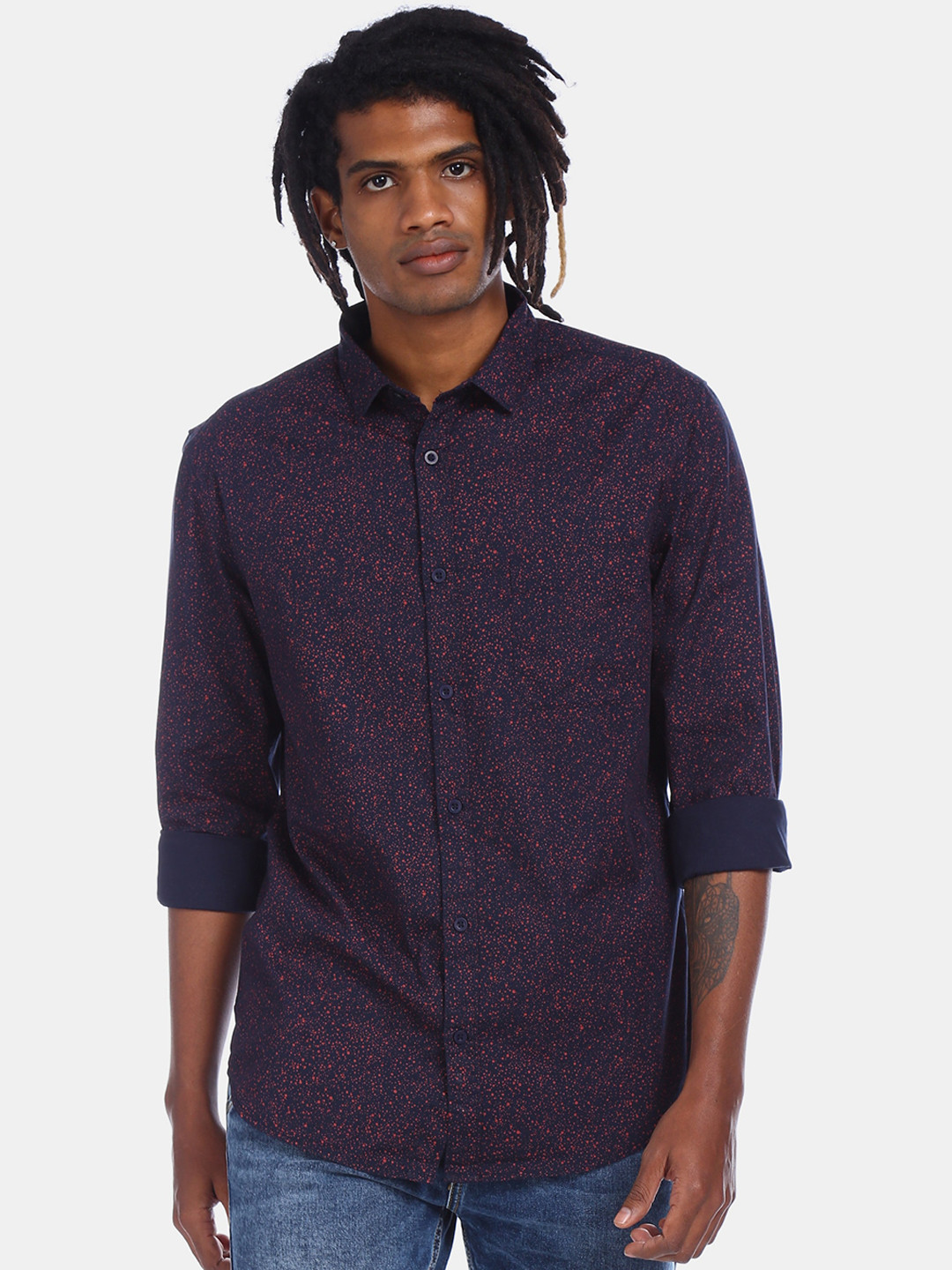 Colt Men Navy Blue & Red Regular Fit Printed Cotton Casual Shirt
Colt Men Navy Blue & Red Regular Fit Printed Cotton Casual Shirt