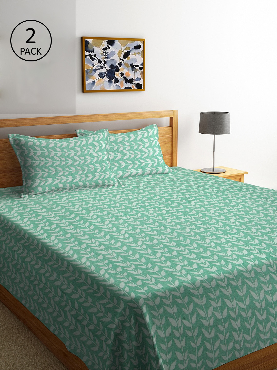 KLOTTHE Set of 2 Green & White Woven Design King Size Double Bed Cover With 4 Pillow Covers
KLOTTHE Set of 2 Green & White Woven Design King Size Double Bed Cover With 4 Pillow Covers