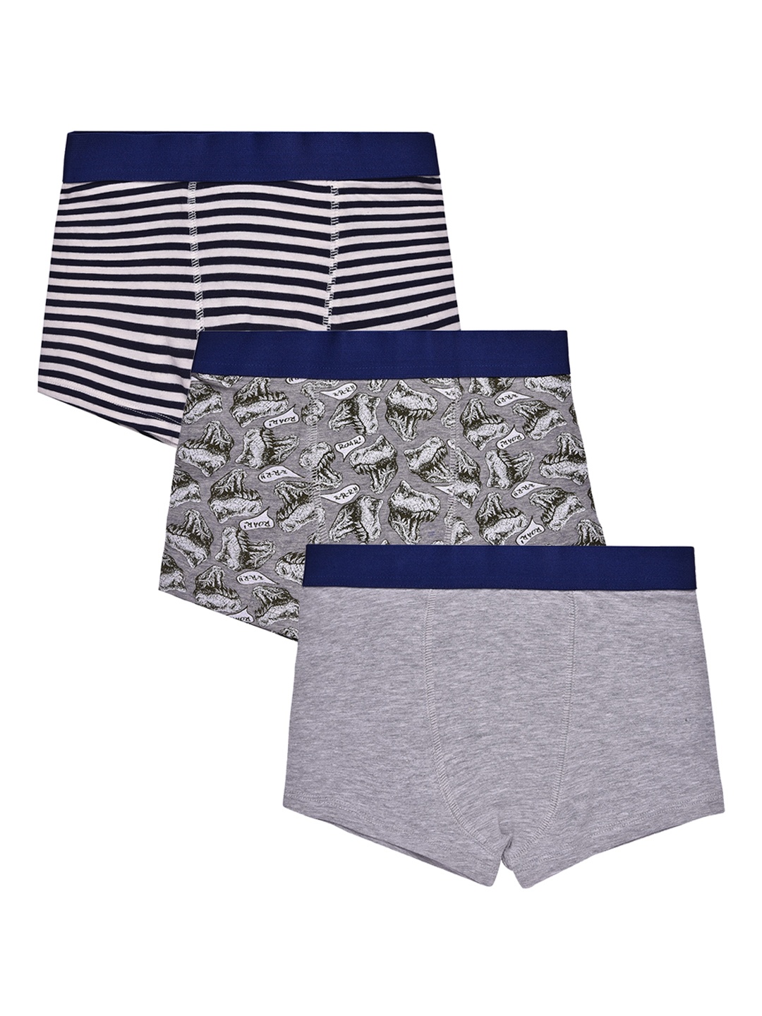 Charm n Cherish Boys Pack Of 3 Grey & Blue Trunks BWTR16