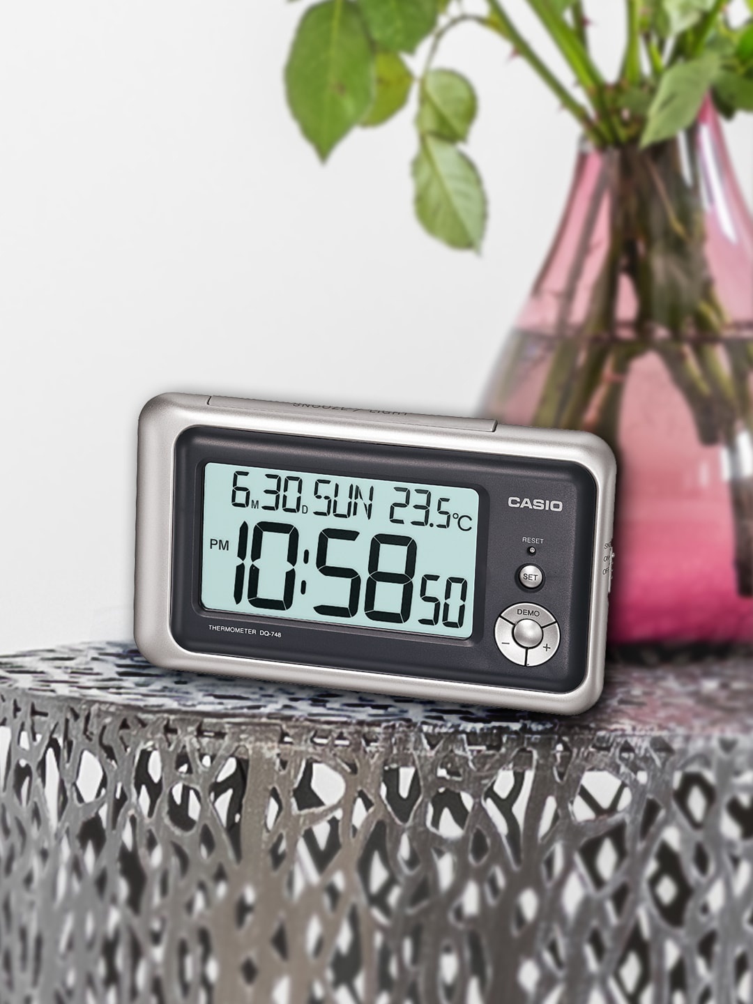 CASIO Steel Rectangle Solid Digital Alarm Clock