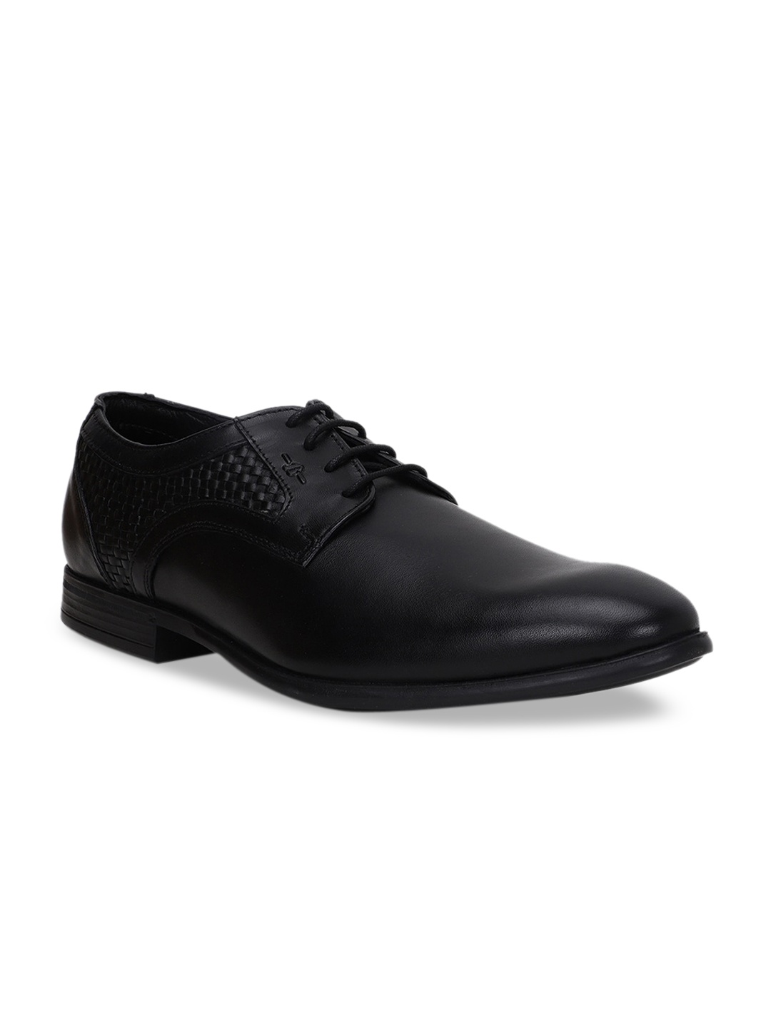 Bata Men Black Solid Leather Formal Derbys