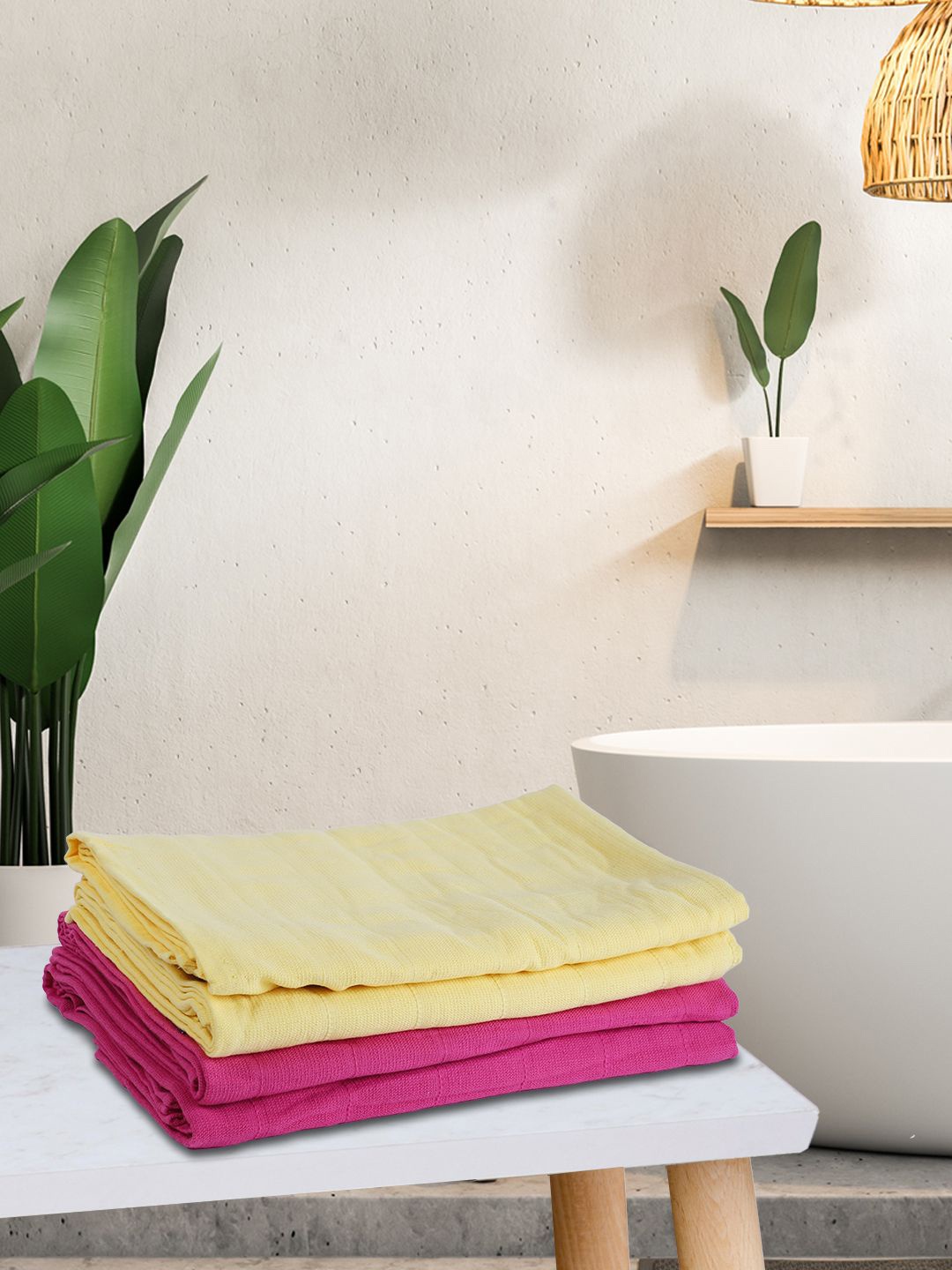 KOPA LORENA Set Of 4 Yellow & Pink Solid 300 GSM Cotton Quick-Dry One Side Terry Towels
KOPA LORENA Set Of 4 Yellow & Pink Solid 300 GSM Cotton Quick-Dry One Side Terry Towels