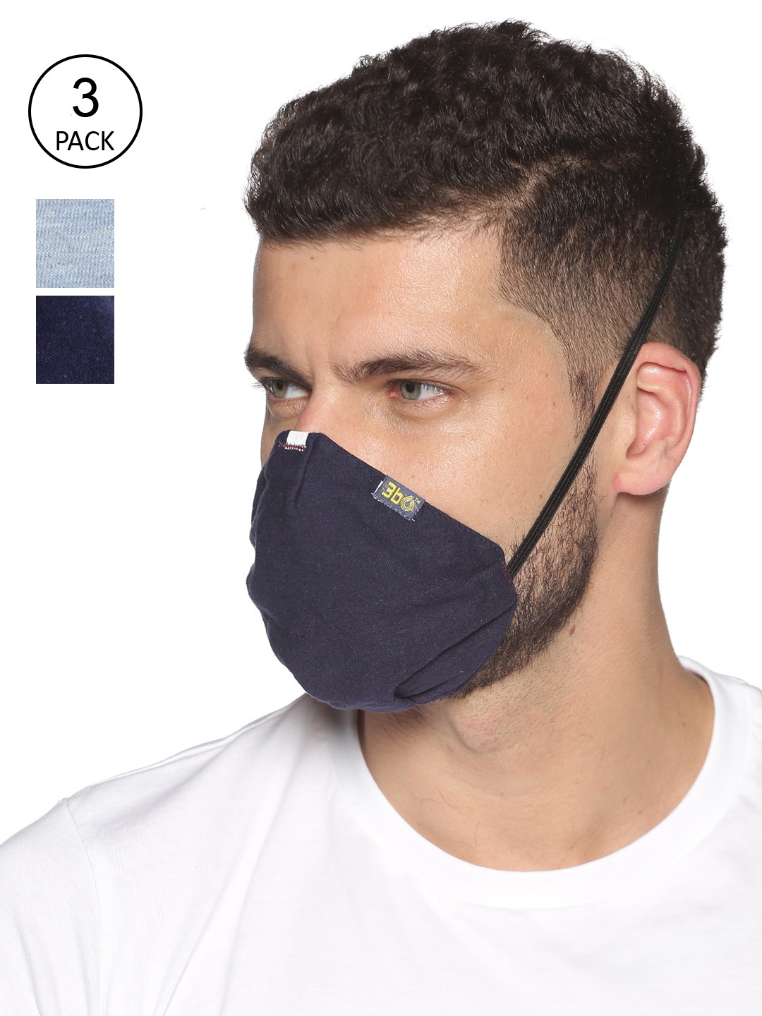 3BO Women Pack Of 3 Assorted 3-Ply Reusable Protective Outdoor Masks