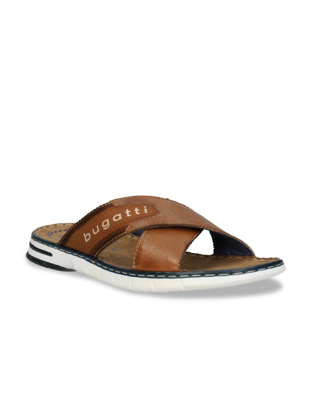 Bugatti Men Brown & Navy Blue Comfort Sandals