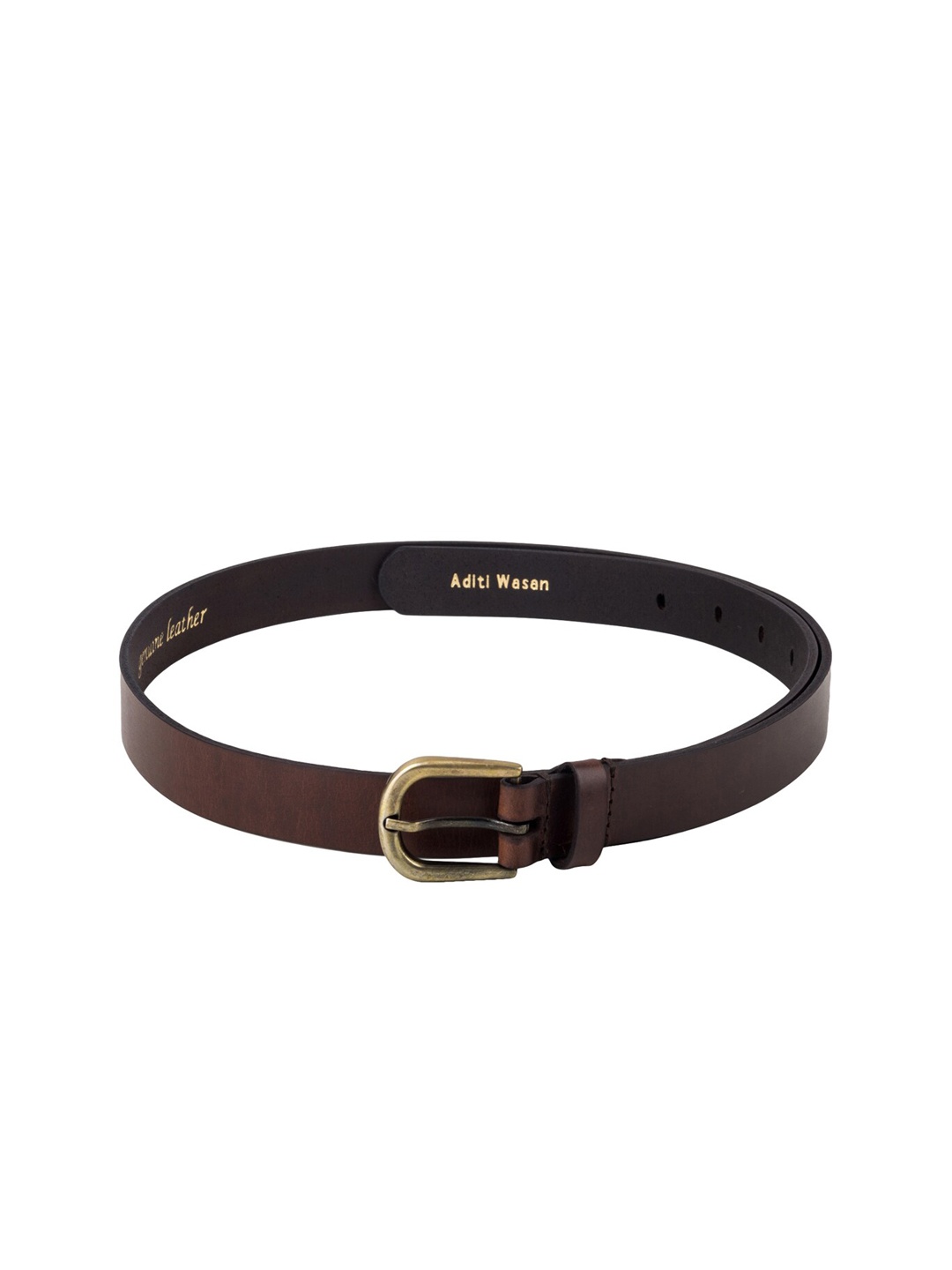 Aditi Wasan Women Brown Solid Leather Slim Belt