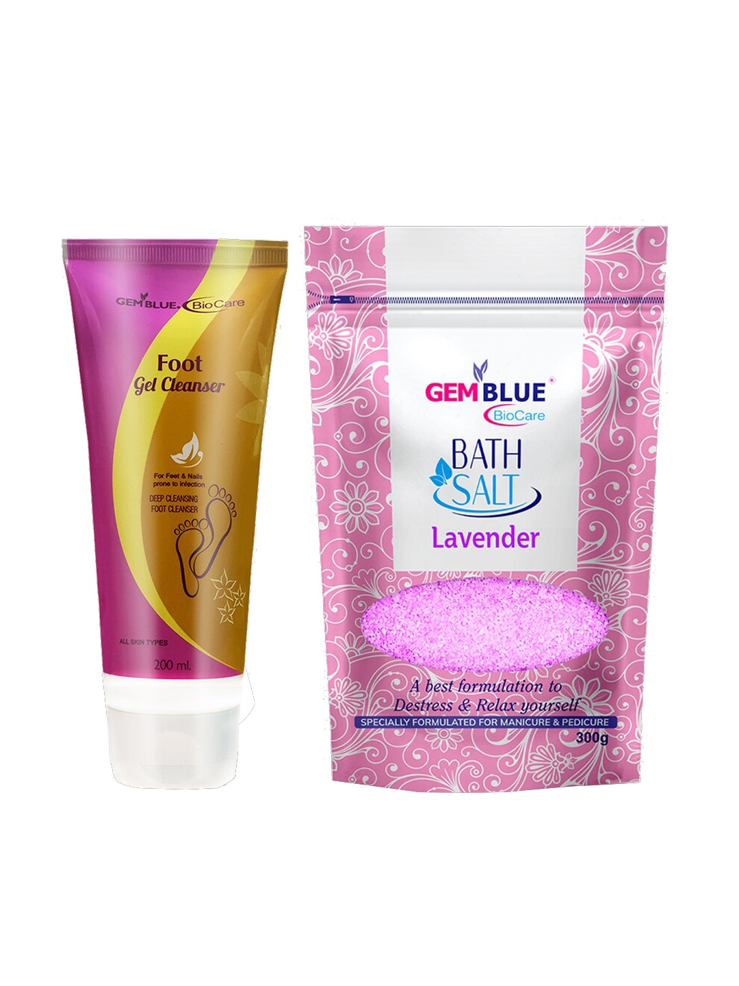 GEMBLUE BIOCARE FOOT CLEANSER, 200ML ,GEMBLUE BIOCARE BATH SALT LAVENDER,300g (COMBO OF 2), Purple
GEMBLUE BIOCARE FOOT CLEANSER, 200ML ,GEMBLUE BIOCARE BATH SALT LAVENDER,300g (COMBO OF 2), Purple