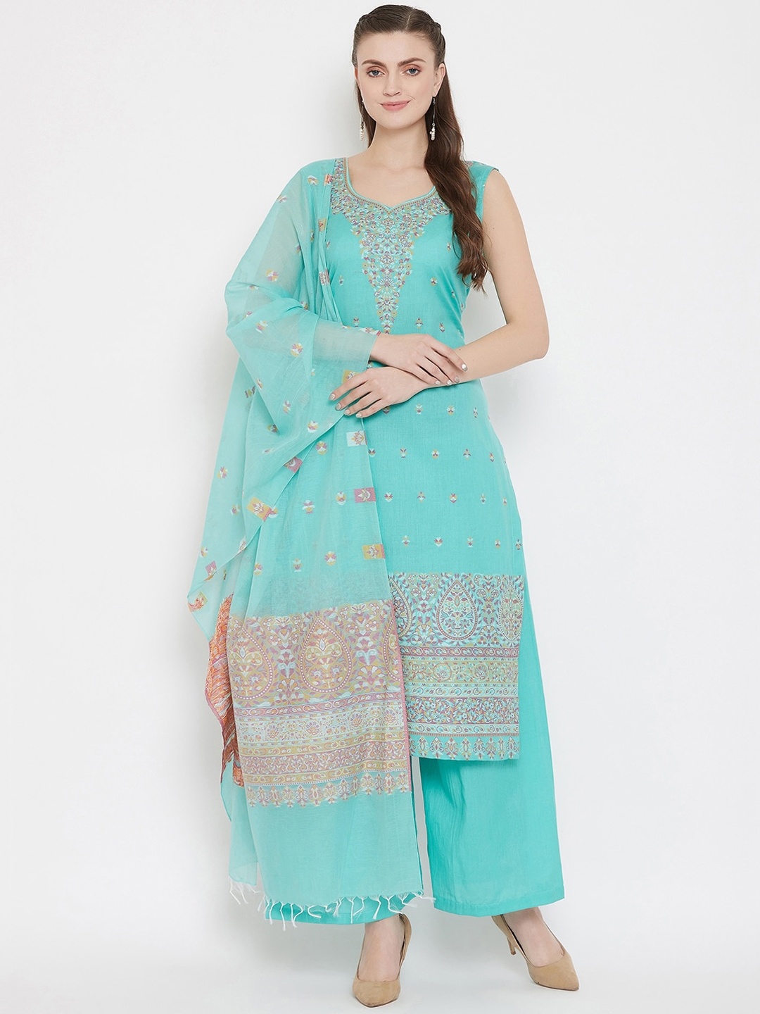 Safaa Sea Green & Pink Cotton Blend Woven Design Unstitched Dress Material For Summer
Safaa Sea Green & Pink Cotton Blend Woven Design Unstitched Dress Material For Summer