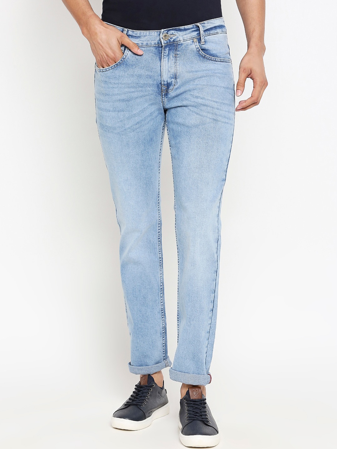 Mufti Men Blue Skinny Fit Mid-Rise Clean Look Jeans