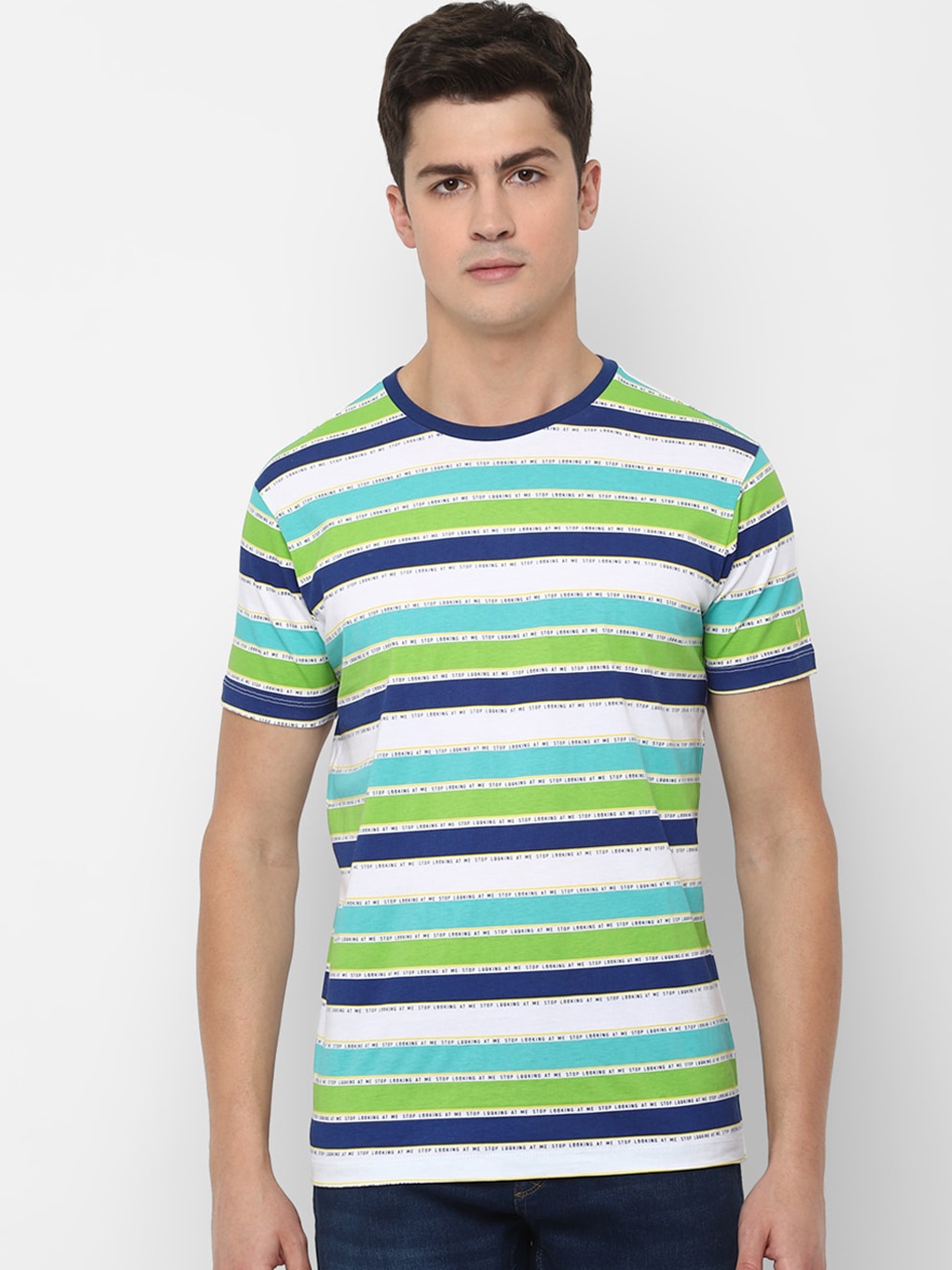 Allen Solly Sport Men White Blue Striped Round Neck Slim Fit Cotton Pure Cotton T-shirt
Allen Solly Sport Men White Blue Striped Round Neck Slim Fit Cotton Pure Cotton T-shirt