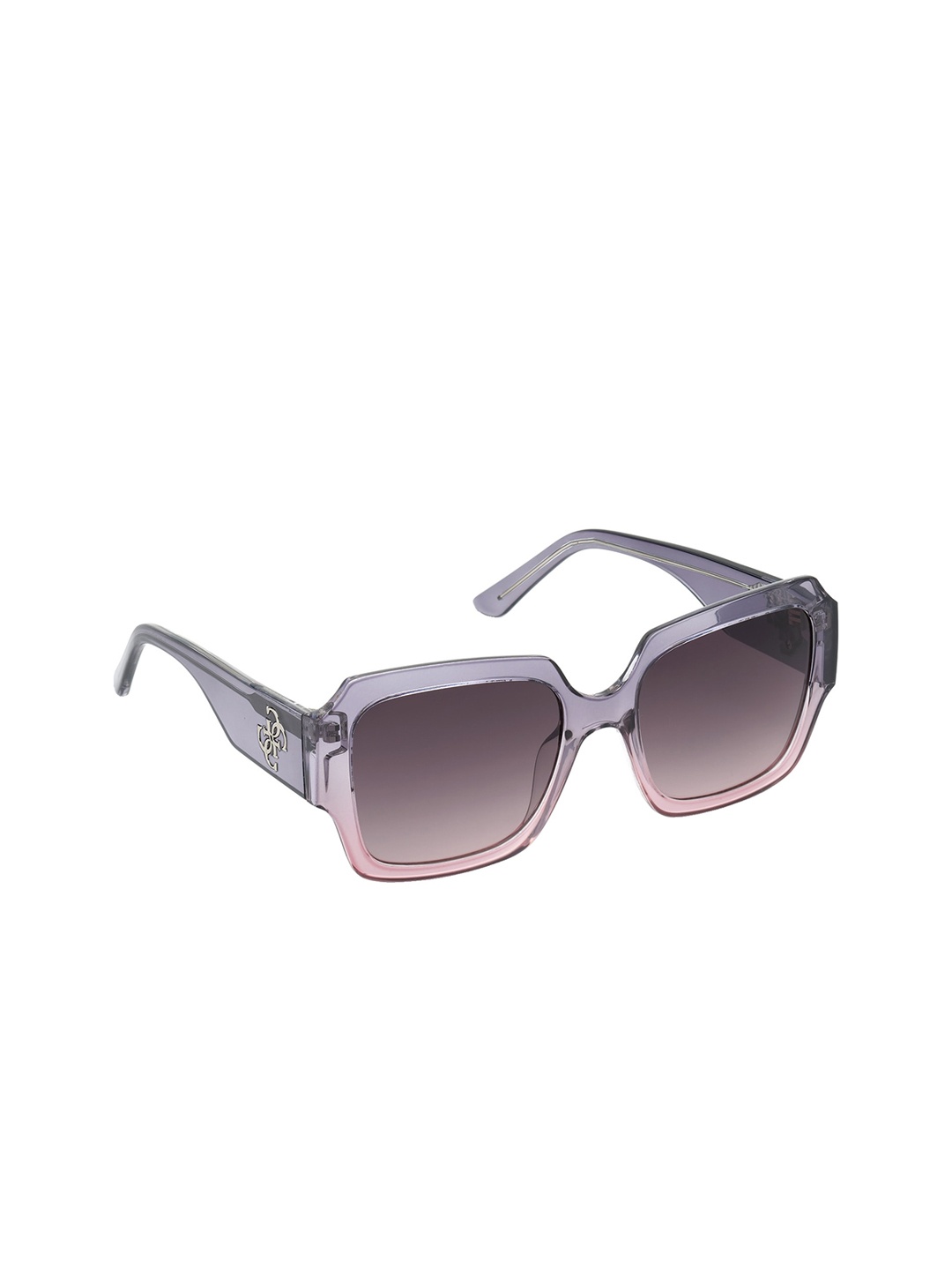 Guess Women Purple Lens & Silver-Toned UV Protected Square Sunglasses GU7681 54 20B