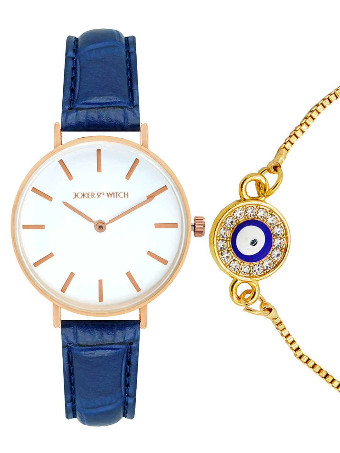 JOKER & WITCH Women Blue & Gold-Toned Crescent Watch & Bracelet Gift Set JWBS382
JOKER & WITCH Women Blue & Gold-Toned Crescent Watch & Bracelet Gift Set JWBS382