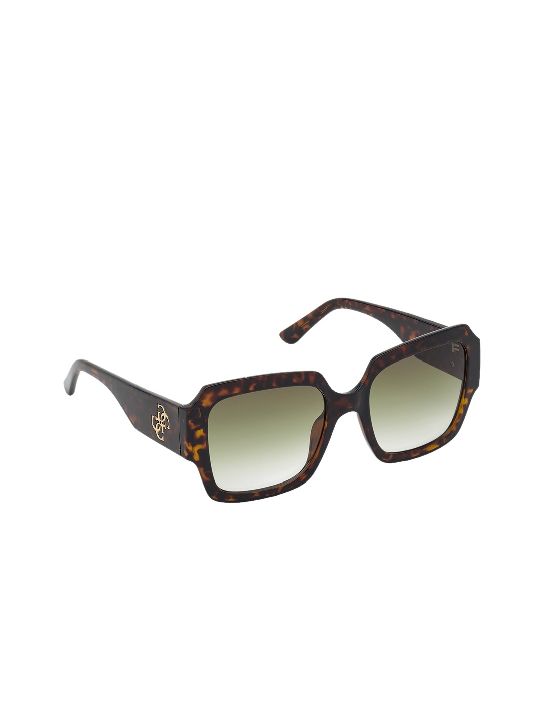 Guess Women Green Lens & Brown Oversized Sunglasses GU7681 54 52P