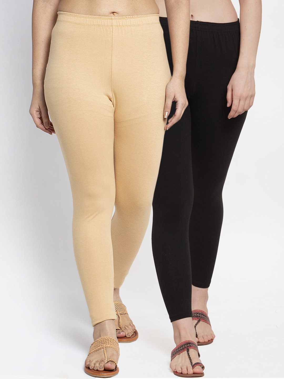 GRACIT Women Pack Of 2 Solid Ankle-Length Leggings, Black
GRACIT Women Pack Of 2 Solid Ankle-Length Leggings, Black