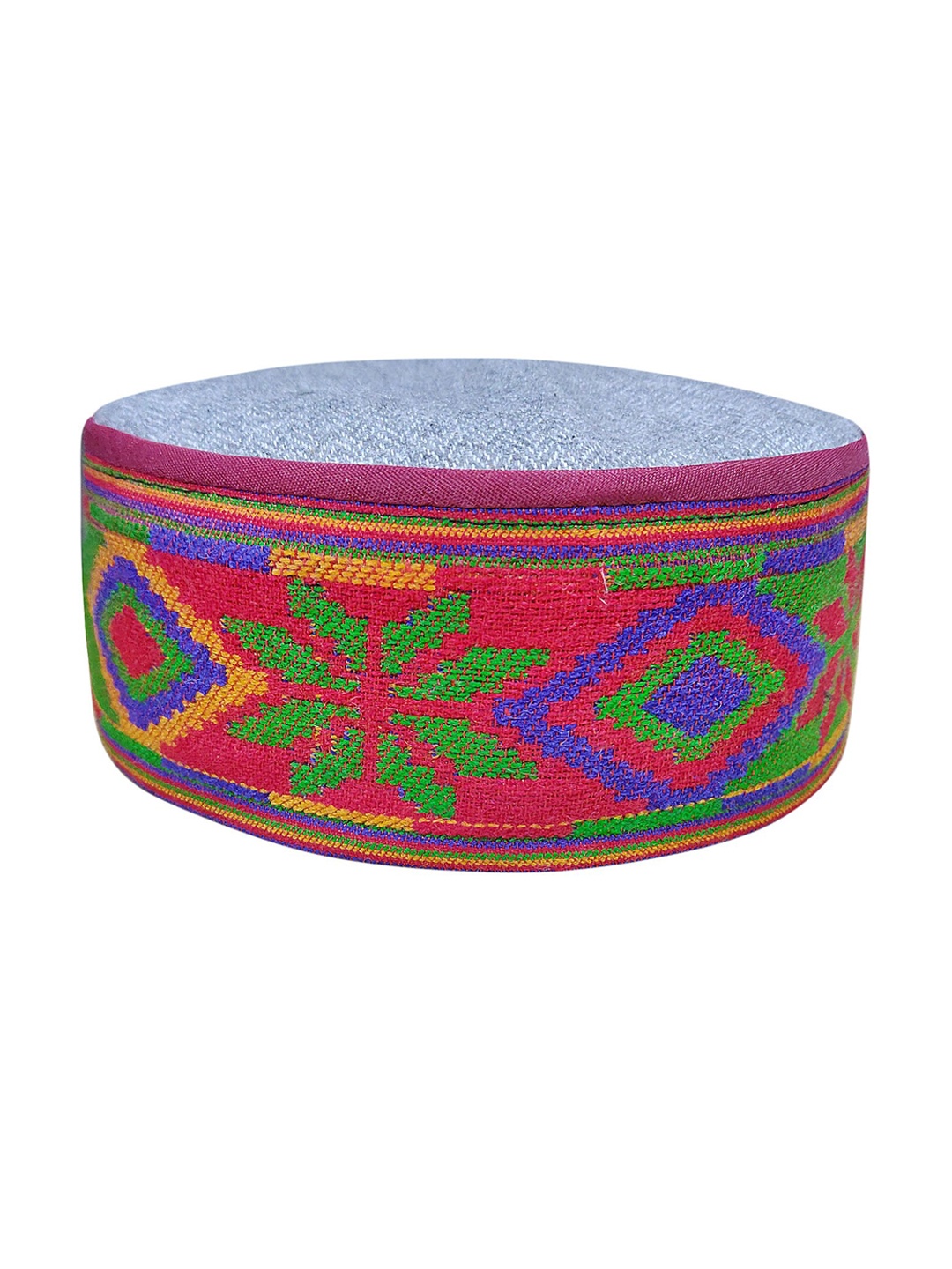 Vastraa Fusion Unisex Grey & Red Embroidered Himachali Kullu Topi with Colourful Patti
Vastraa Fusion Unisex Grey & Red Embroidered Himachali Kullu Topi with Colourful Patti
