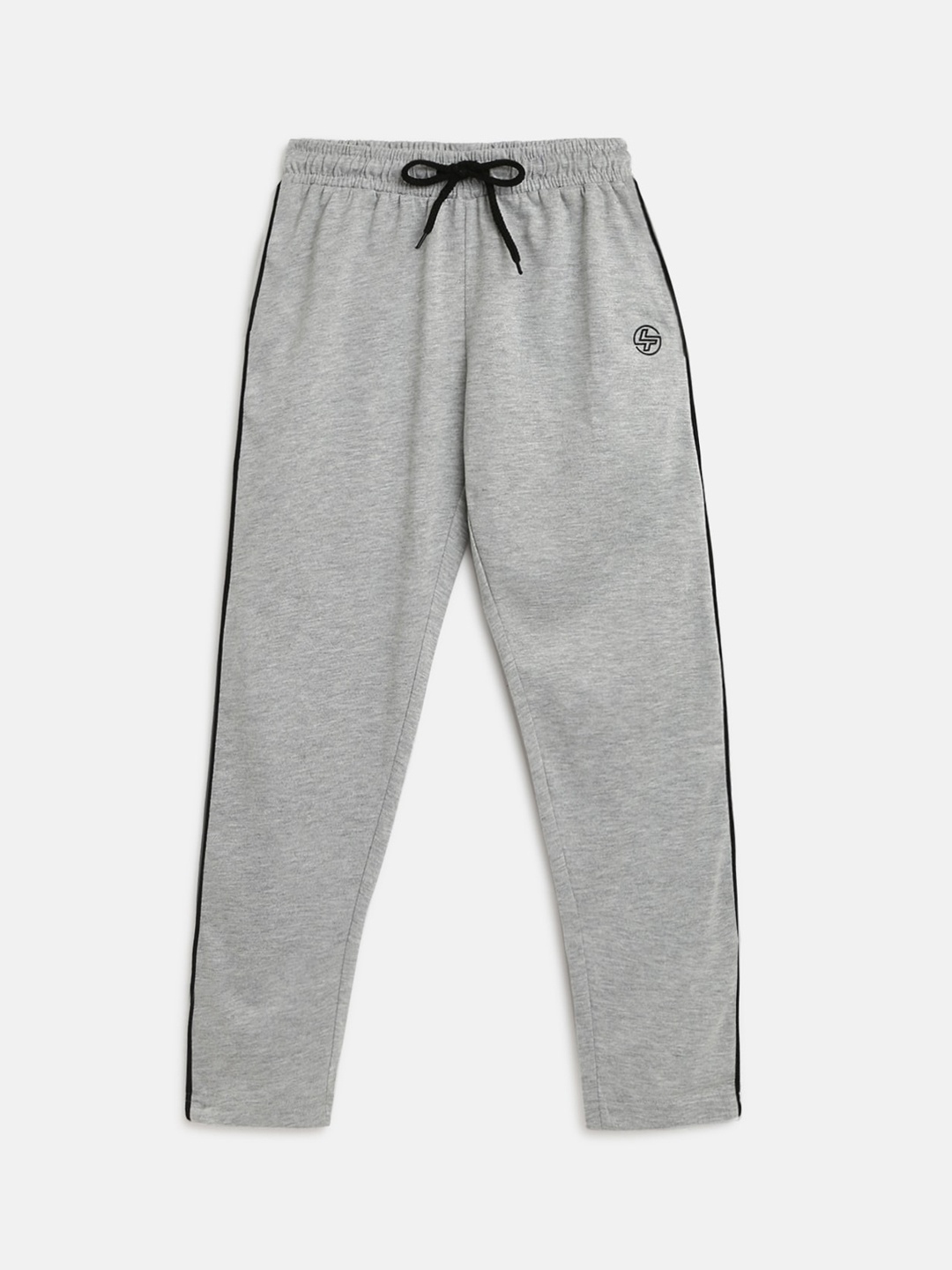 Lil Tomatoes Boys Grey Solid Straight-Fit Track Pants