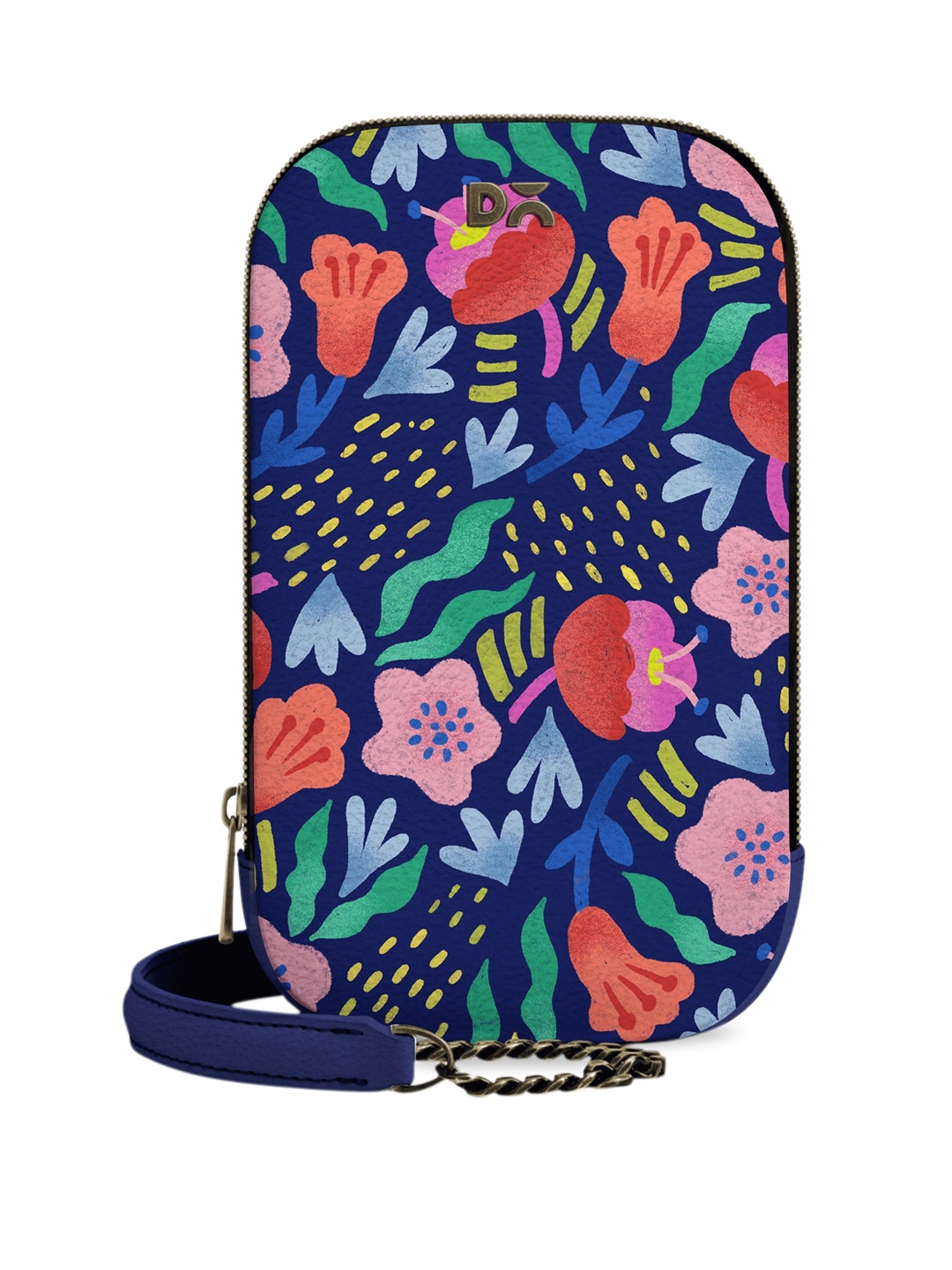 DailyObjects Navy Blue & Orange Tropical Printed Sling Bag