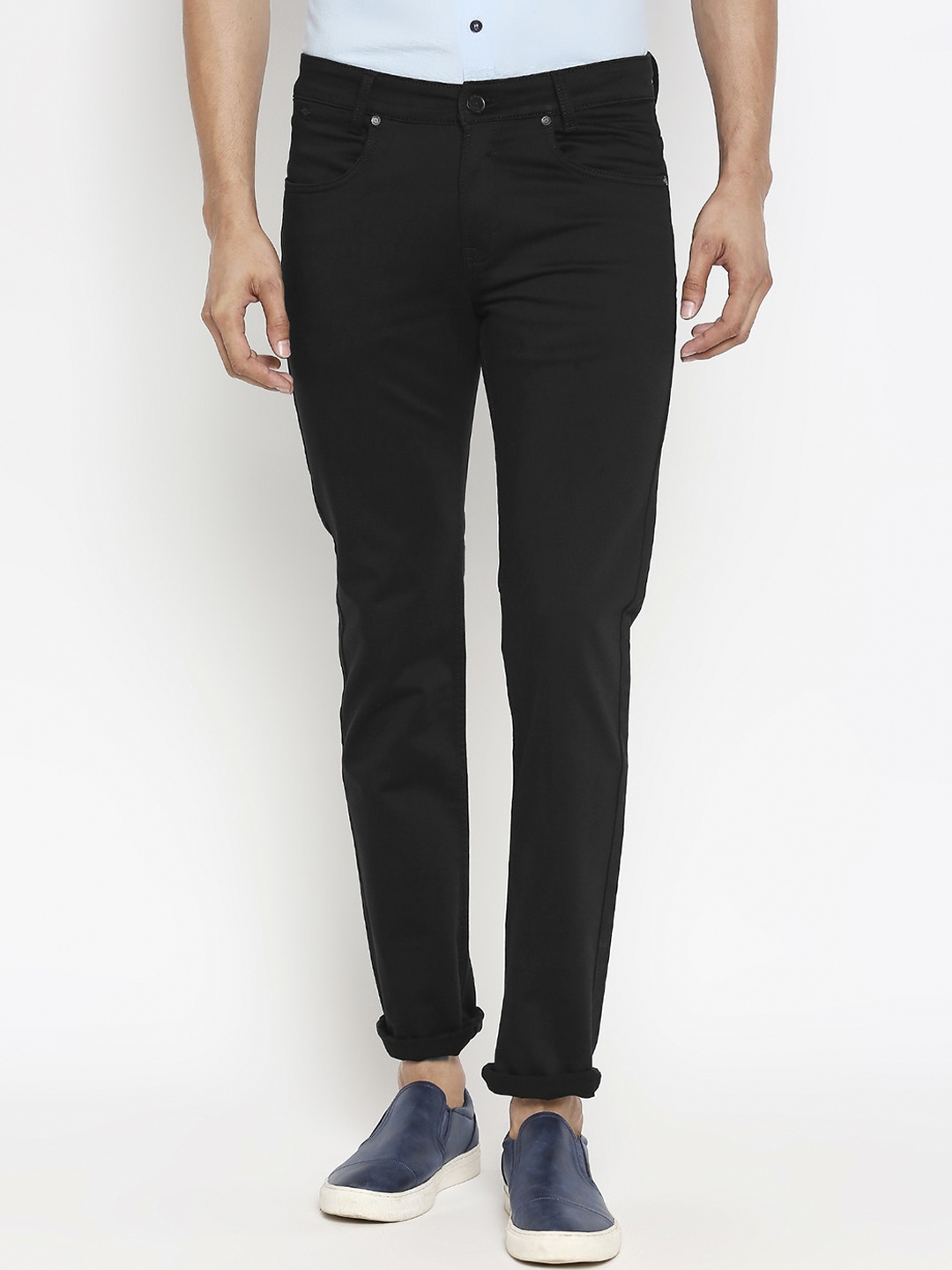 Mufti Men Black Slim Fit Mid-Rise Clean Look Jeans