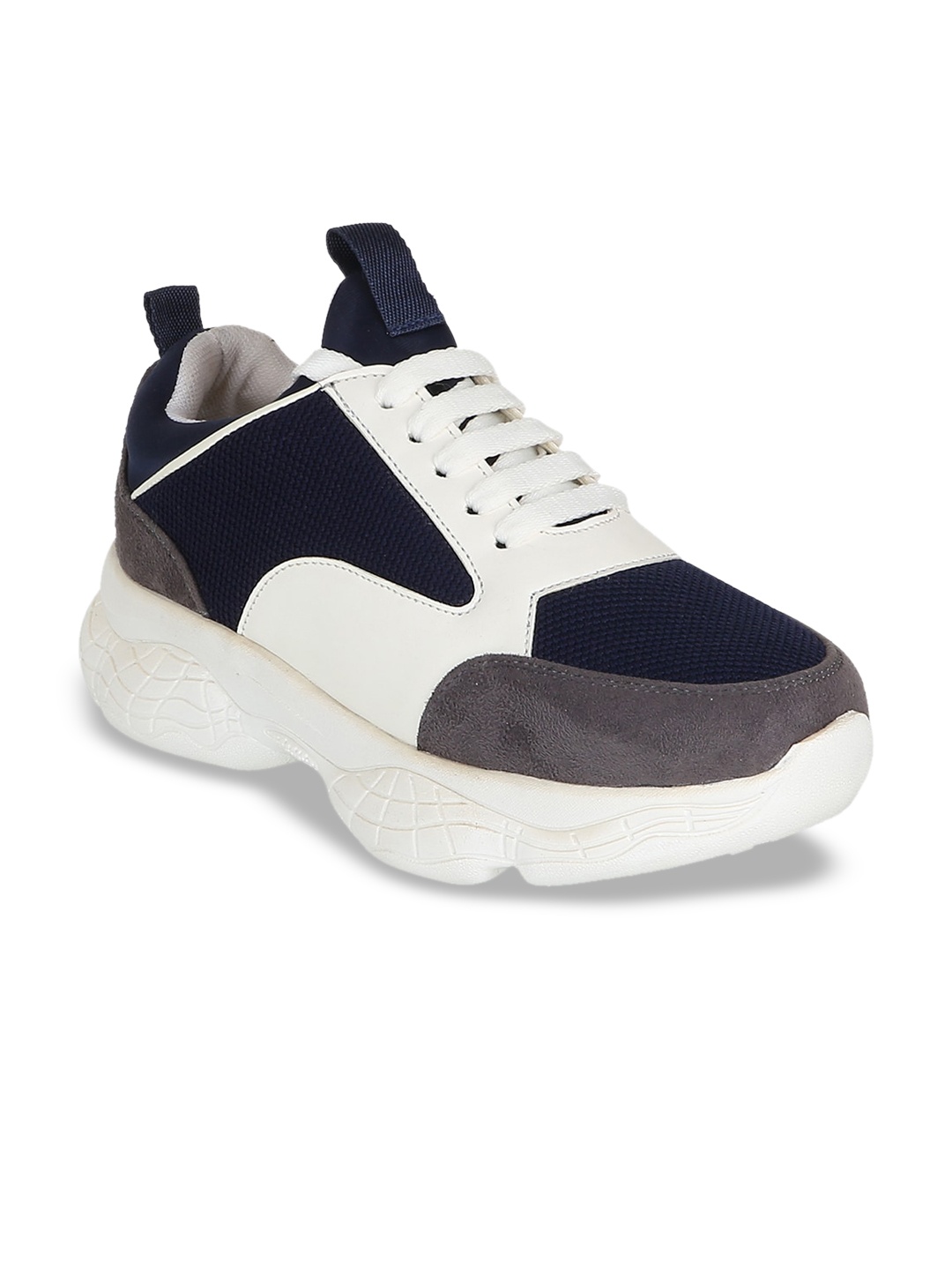 Carlton London Sports Women Navy Blue & Grey Colourblocked Sneakers
