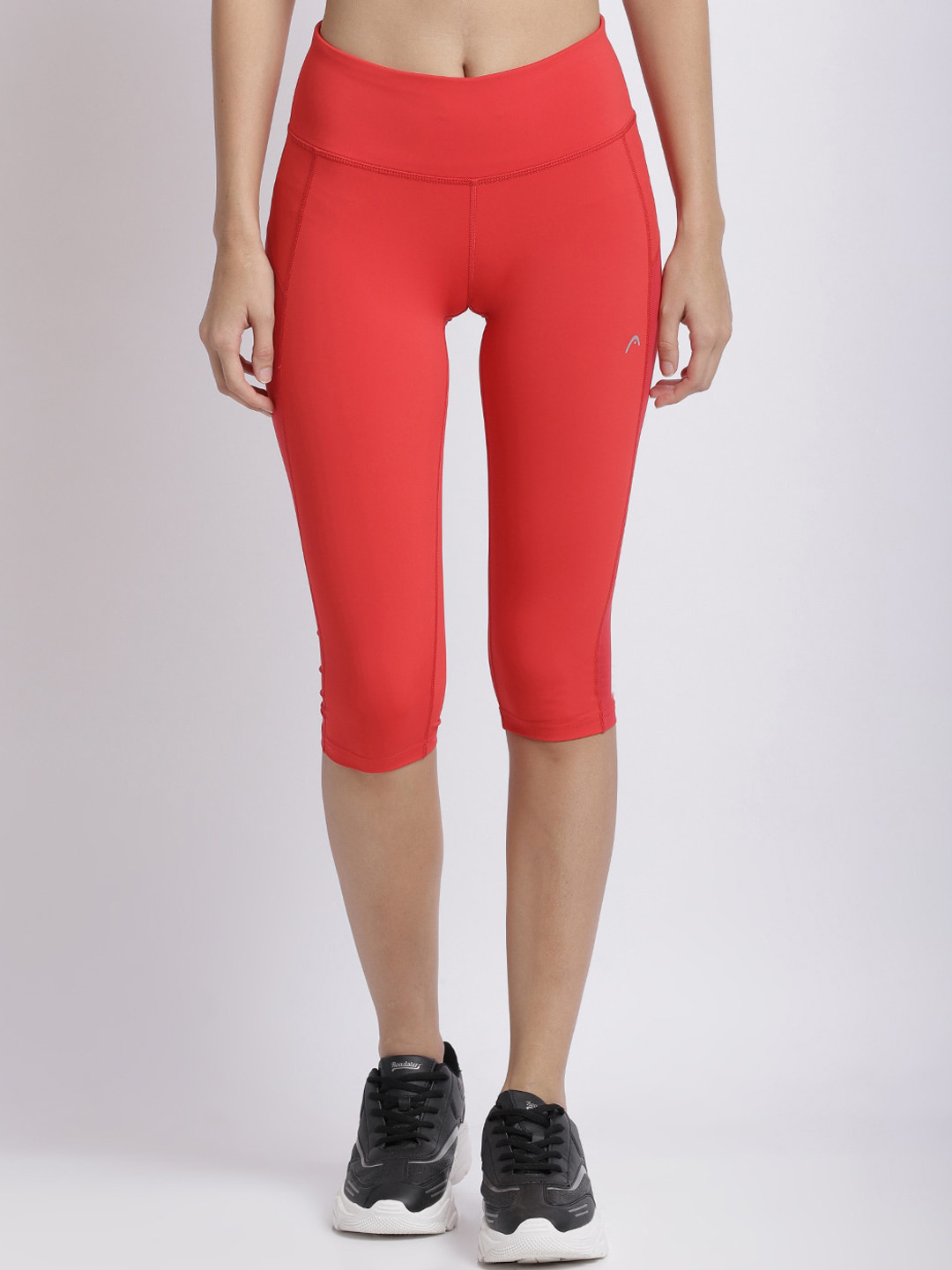 Head Women Red Solid Tight Fit Capris 
Head Women Red Solid Tight Fit Capris