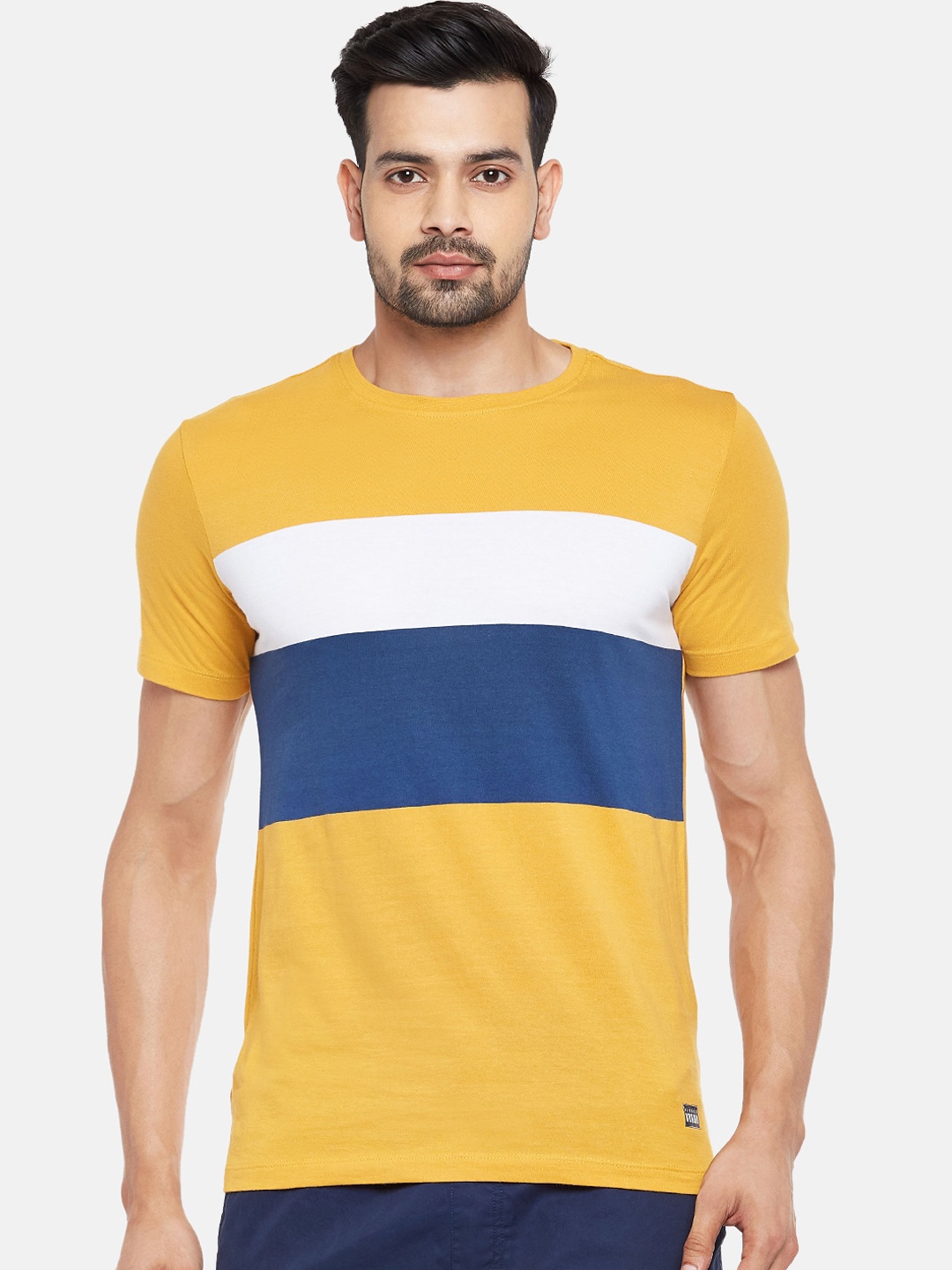 Urban Ranger by pantaloons Men Mustard Yellow White Colourblocked Round Neck Pure Cotton T-shirt
Urban Ranger by pantaloons Men Mustard Yellow White Colourblocked Round Neck Pure Cotton T-shirt