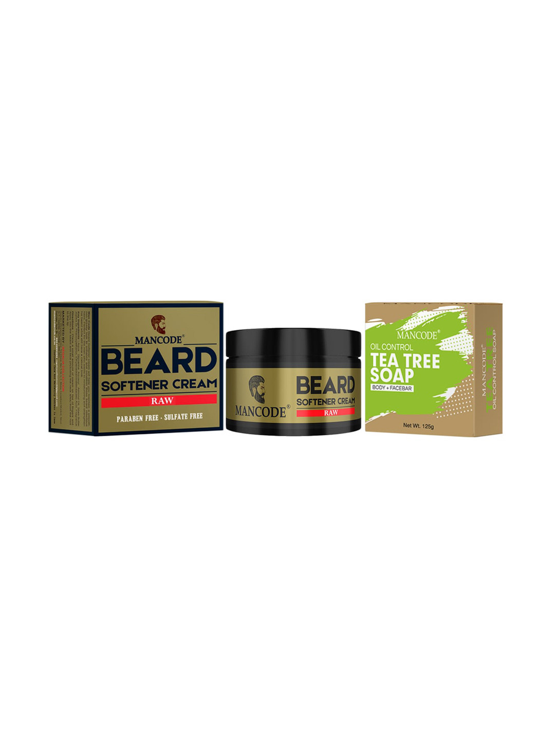 MANCODE Combo of 2 Beard Softening Cream Raw & Tea Tree Soap, Black
MANCODE Combo of 2 Beard Softening Cream Raw & Tea Tree Soap, Black