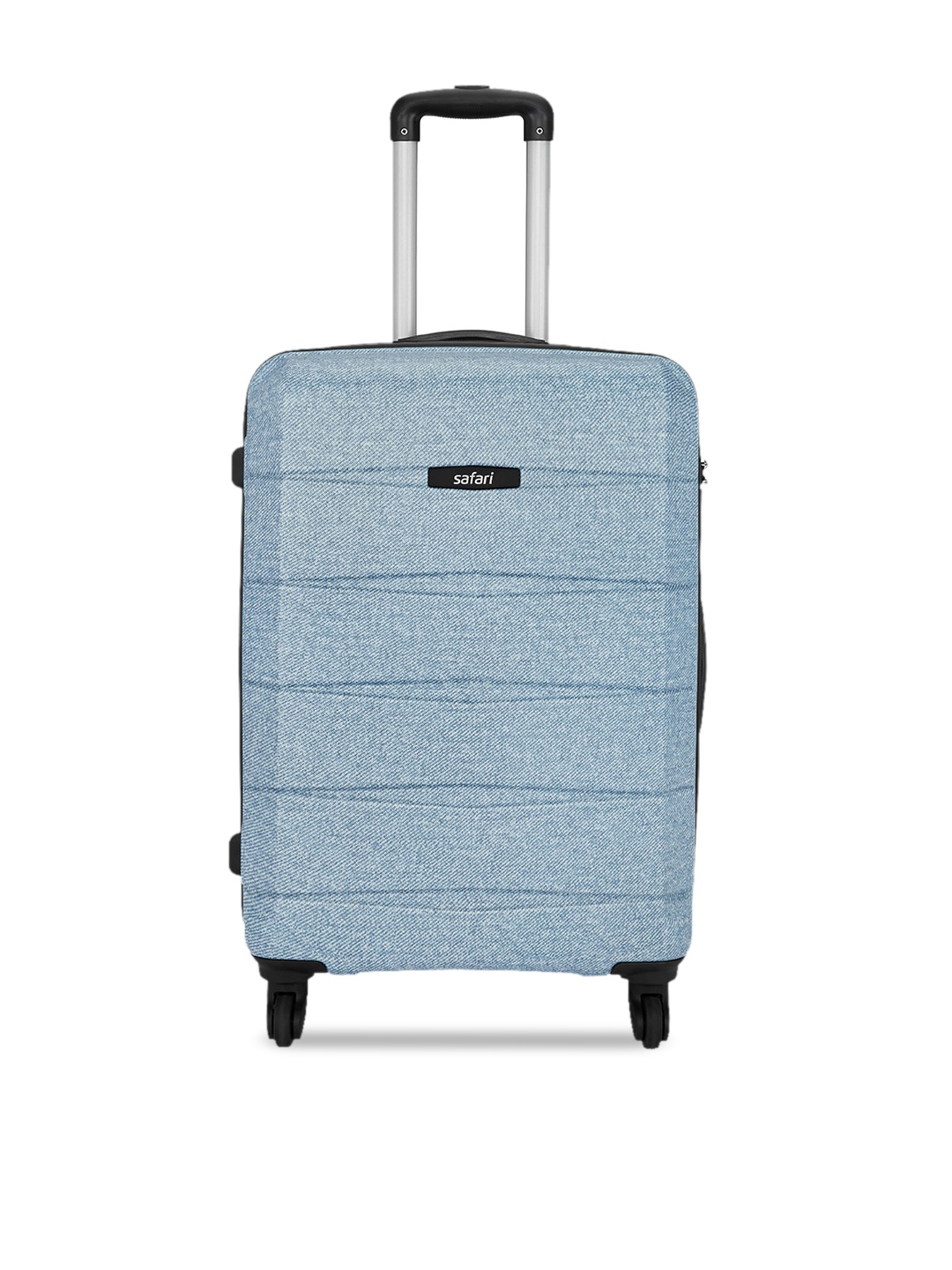 Safari Unisex Blue Textured Hard-Sided Medium Trolley Suitcase