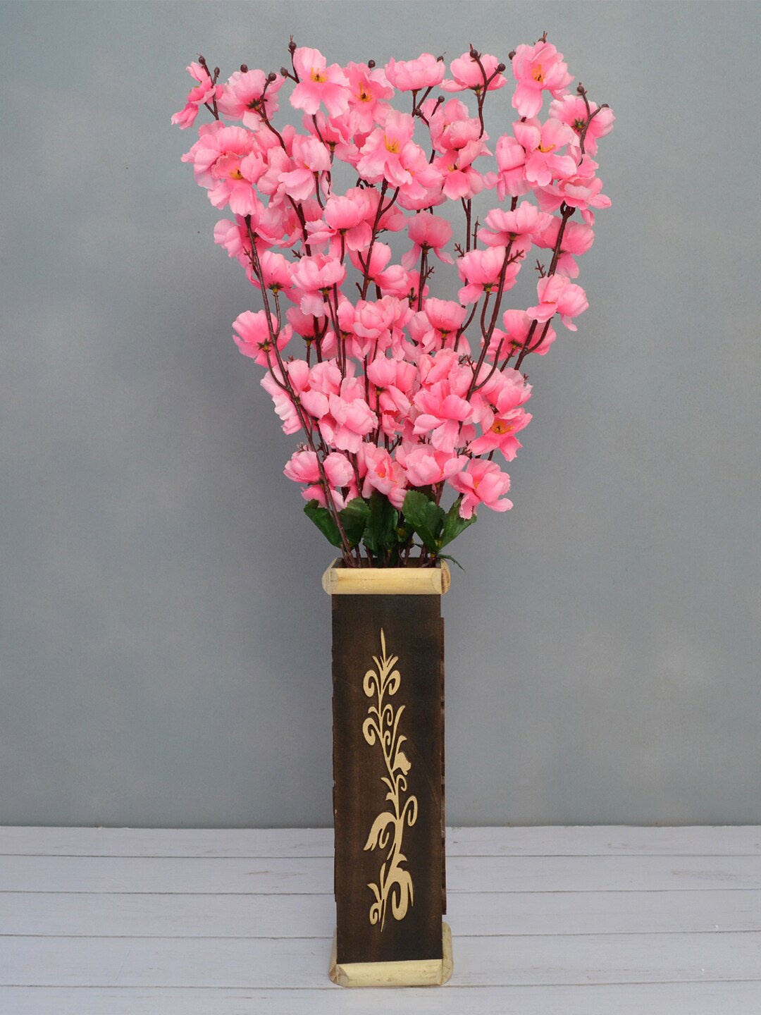 fancy mart Pink & Brown Artificial Flower Blossom Stick