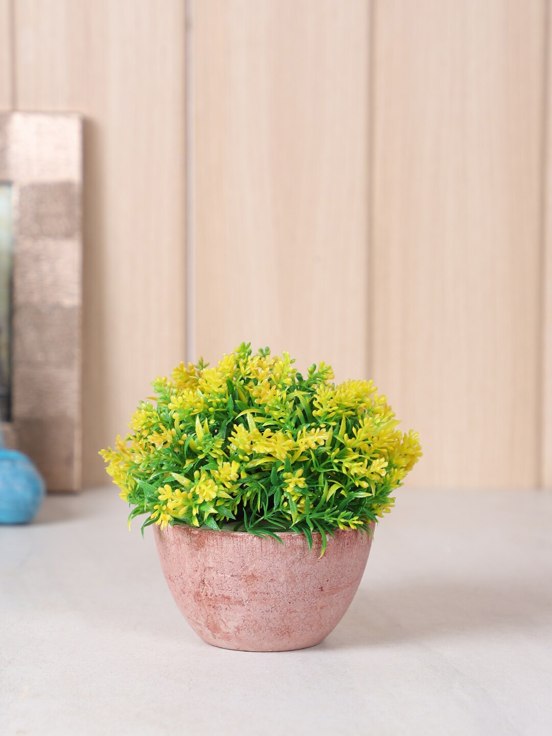 TAYHAA Yellow & Green Artificial Plant With Pot