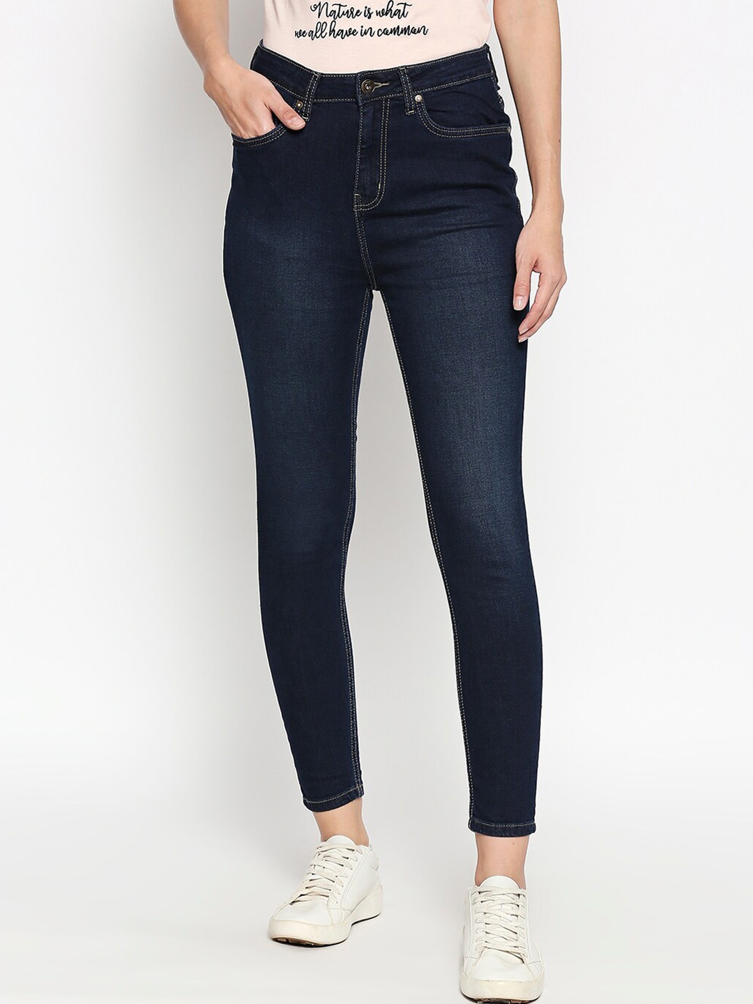 People Women Blue Skinny Fit Jeans