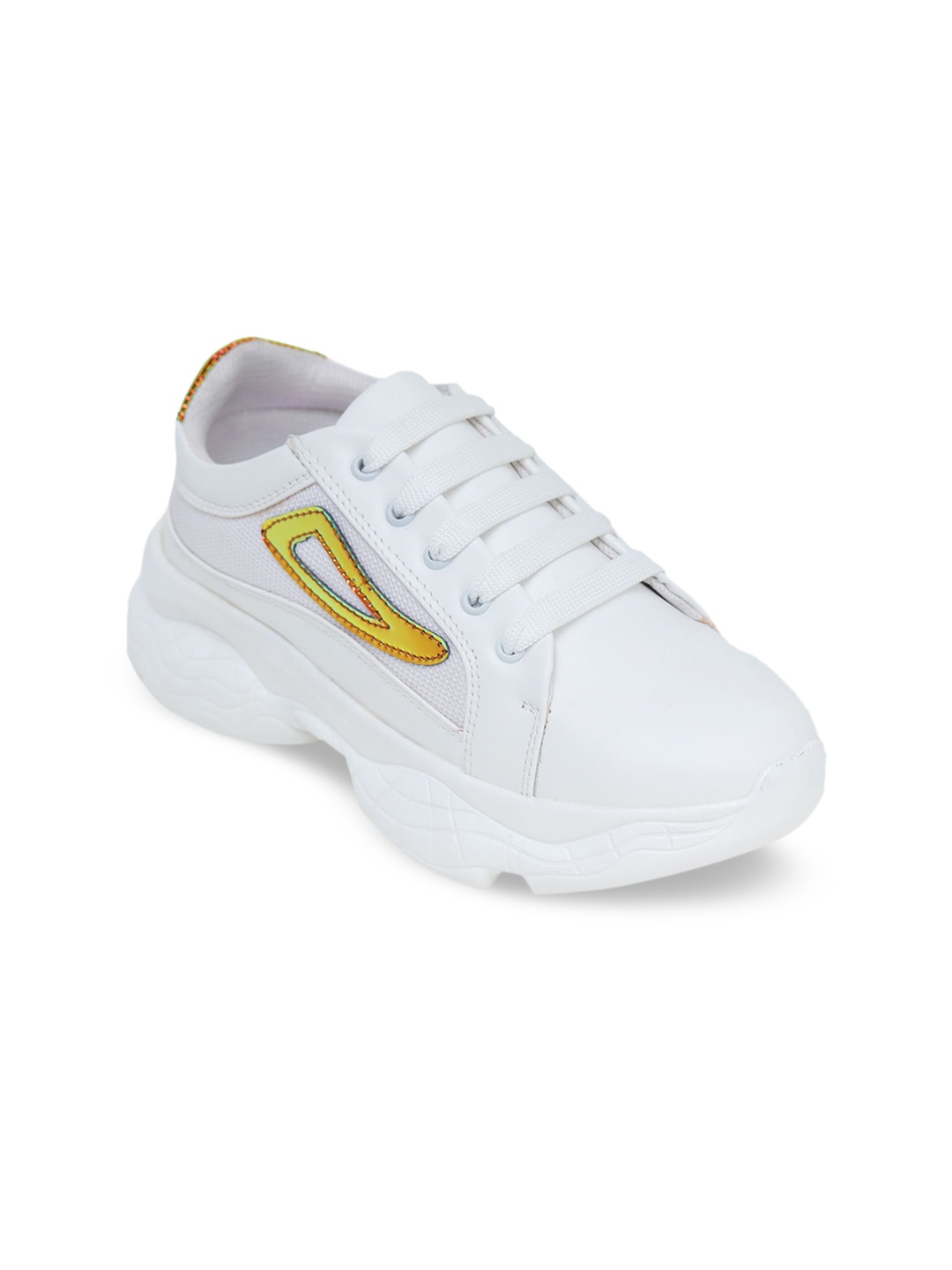 LONDON STEPS Women White & Gold-Toned Colourblocked Memory Foam Lightweight Sneakers
LONDON STEPS Women White & Gold-Toned Colourblocked Memory Foam Lightweight Sneakers